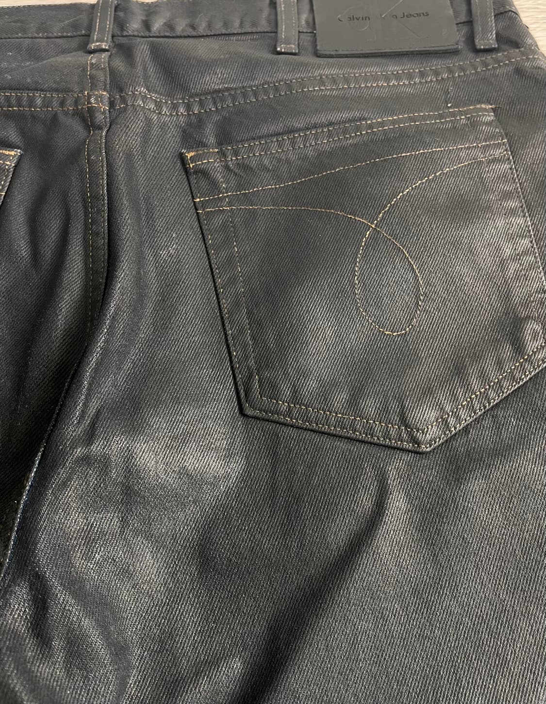 90s 캘빈 클라인 진스 블랙 코팅진 상품이미지8