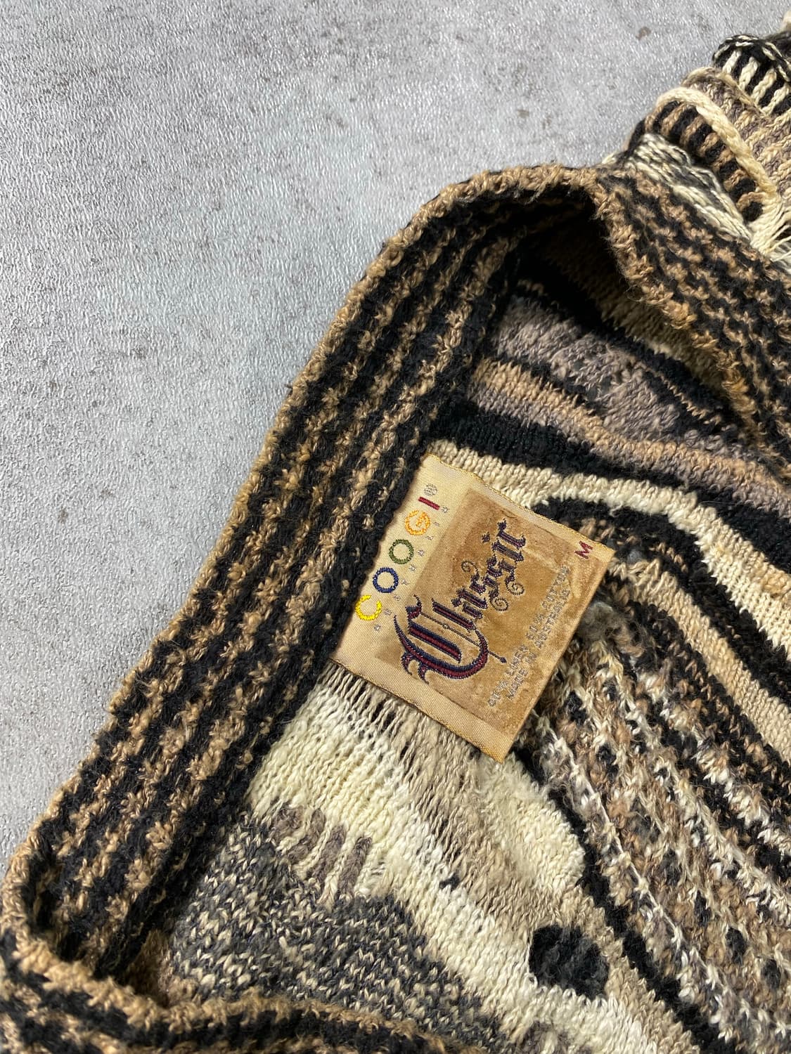 [M] 90s COOGI 쿠지 오스트레일리아 케이블 니트 가디건 상품이미지5