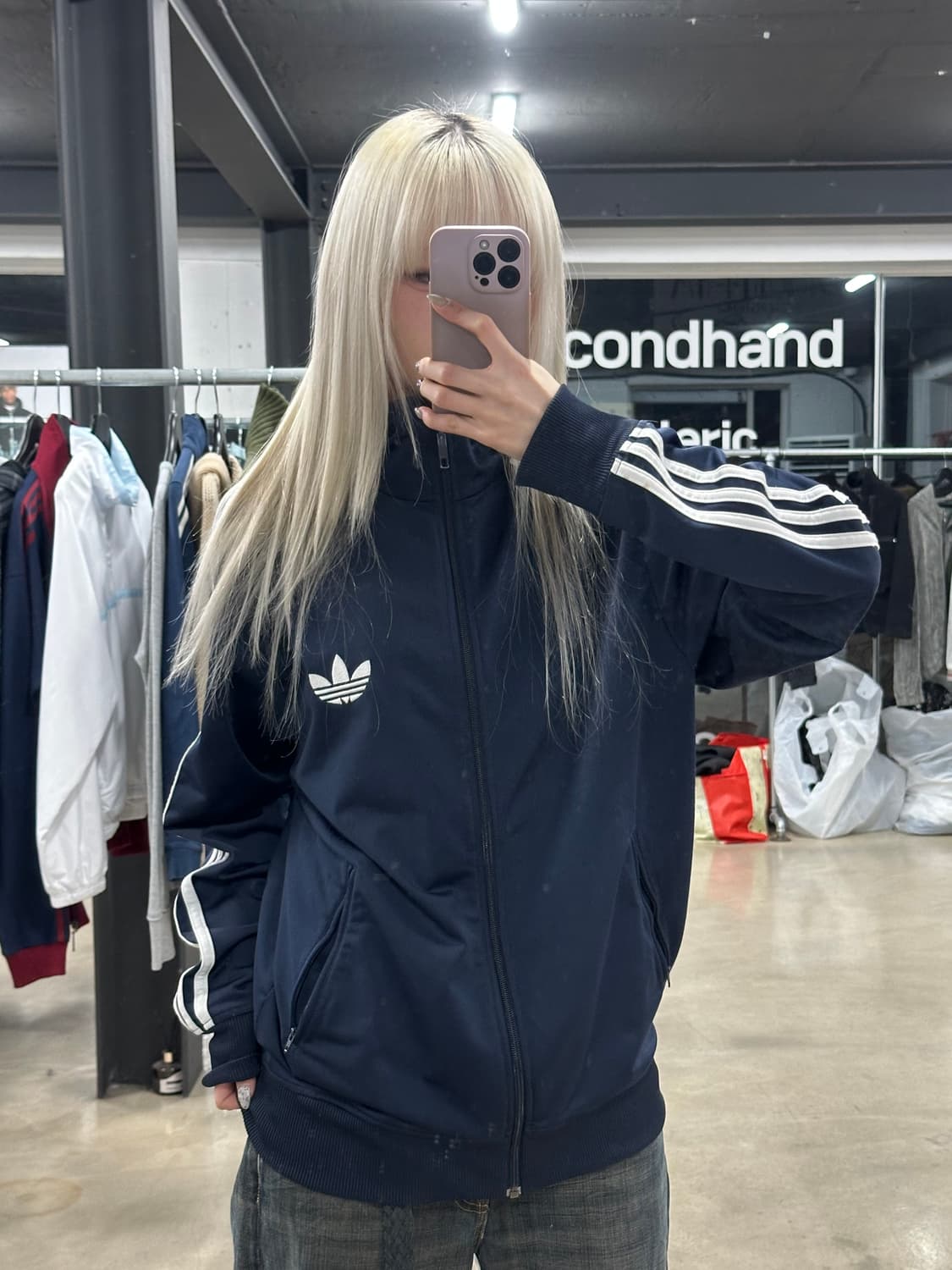 아디다스 파이어버드 트랙탑 져지 네이비 y2k 상품이미지1