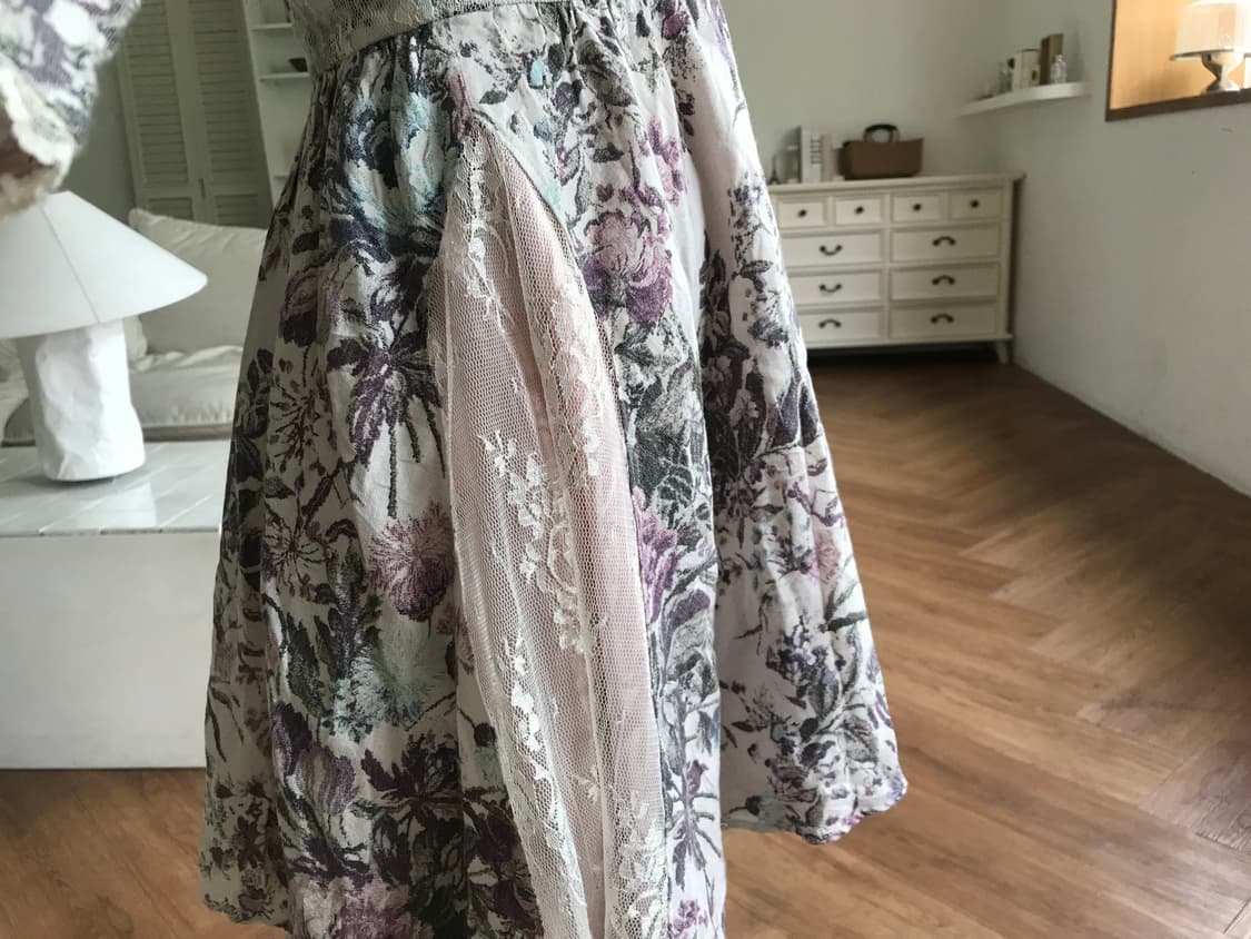 vintage pattern lace one-piece 상품이미지4