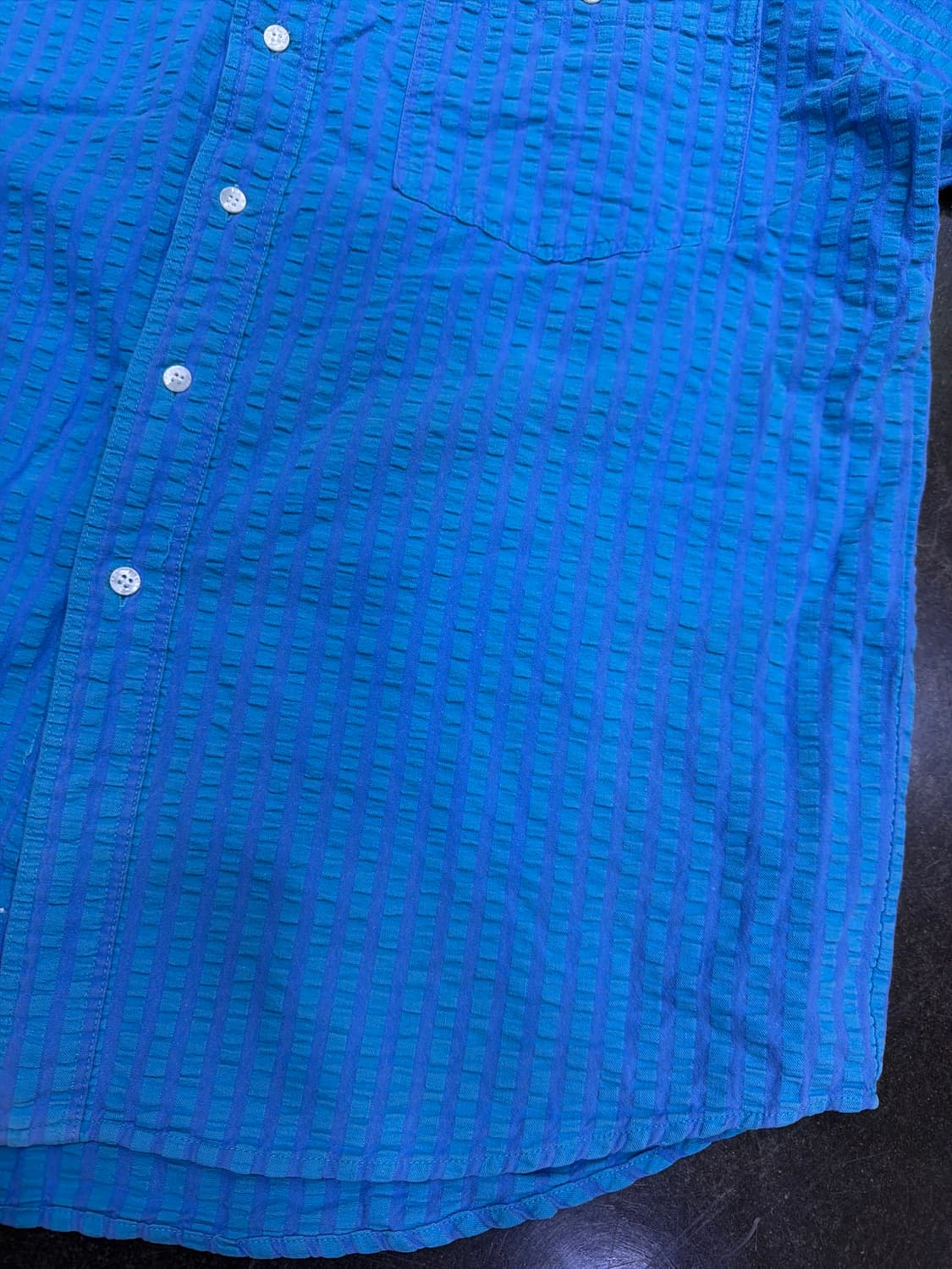 울리치 캐쥬얼 버튼다운 스트라이프 시어서커 엠보싱 반팔셔츠 L 상품이미지4