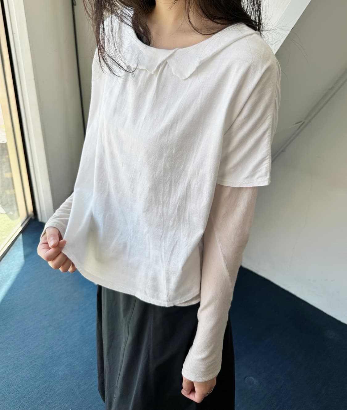 Stretched cotton stripe pattern top 상품이미지7