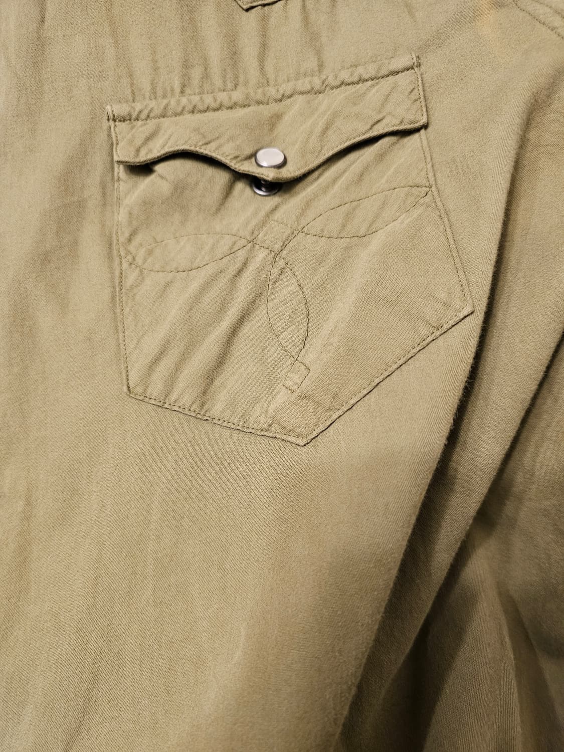 더블알엘 웨스턴 올리브 드랩 셔츠 XXL 상품이미지3