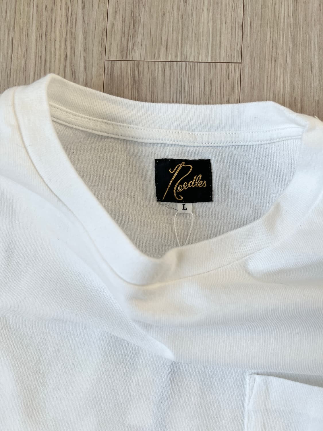 Needles 롱슬리브 포켓 티셔츠 코튼 저지 화이트 상품이미지3