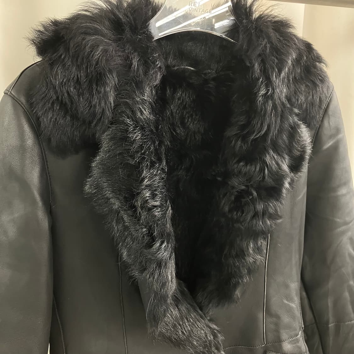 VTG 빈티지 블랙 시어링 무스탕 코트 M 상품이미지4