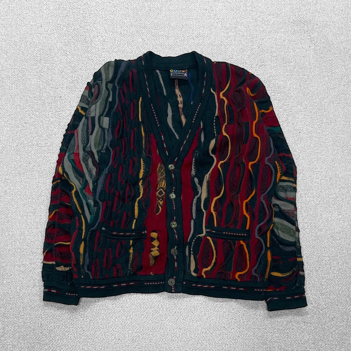 쿠지 Coogi 멀티 컬러 케이블 니트 가디건 상품이미지1