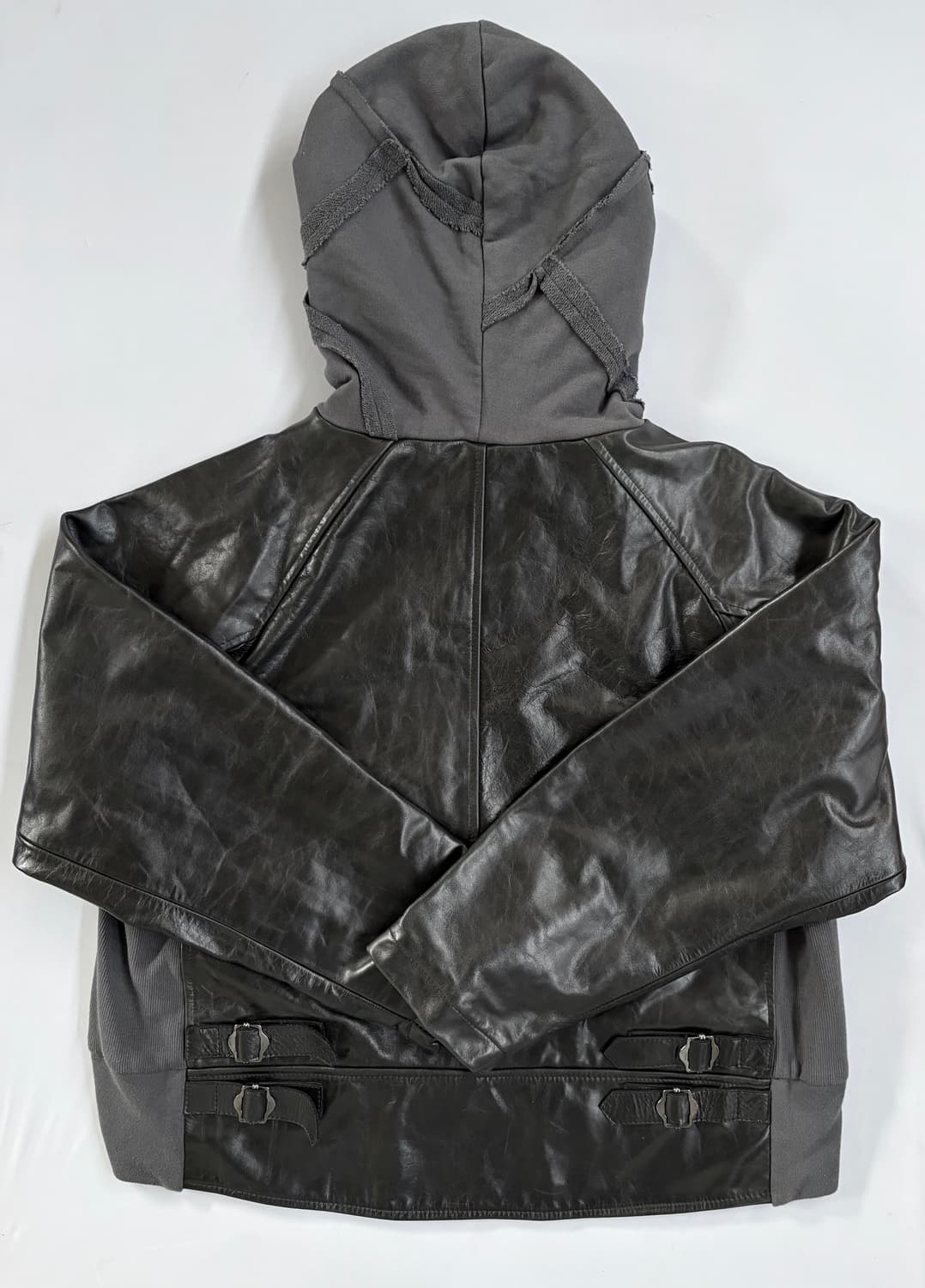 빈티지 리얼 레더 암 후드티 상품이미지3