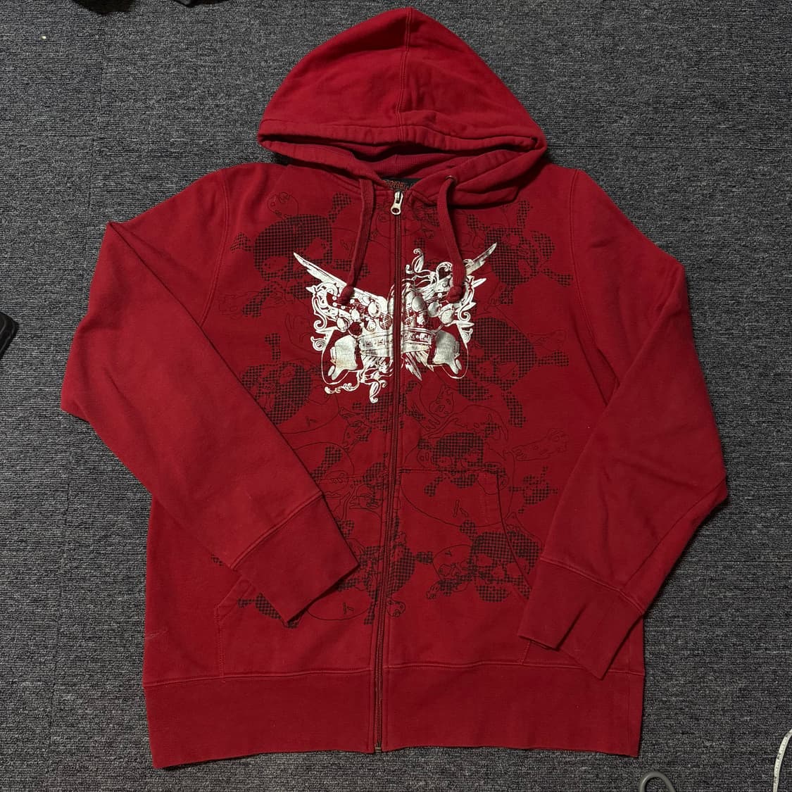 와이즈걸 빈티지 펑크 레드 후드집업 상품이미지1