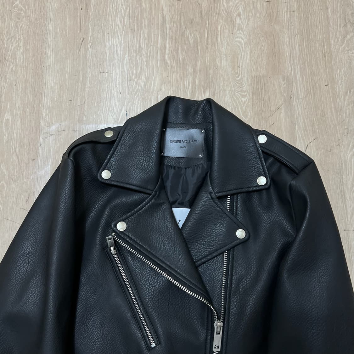 드레스볼륨 남성 더블 라이더 가죽자켓 L/100  상품이미지2