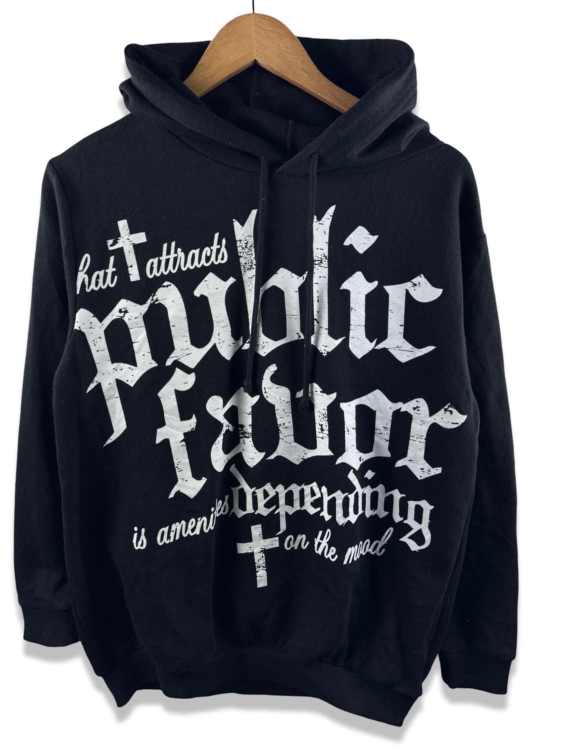 JPN 레터링 크로스 프린팅 후드티2181 상품이미지1