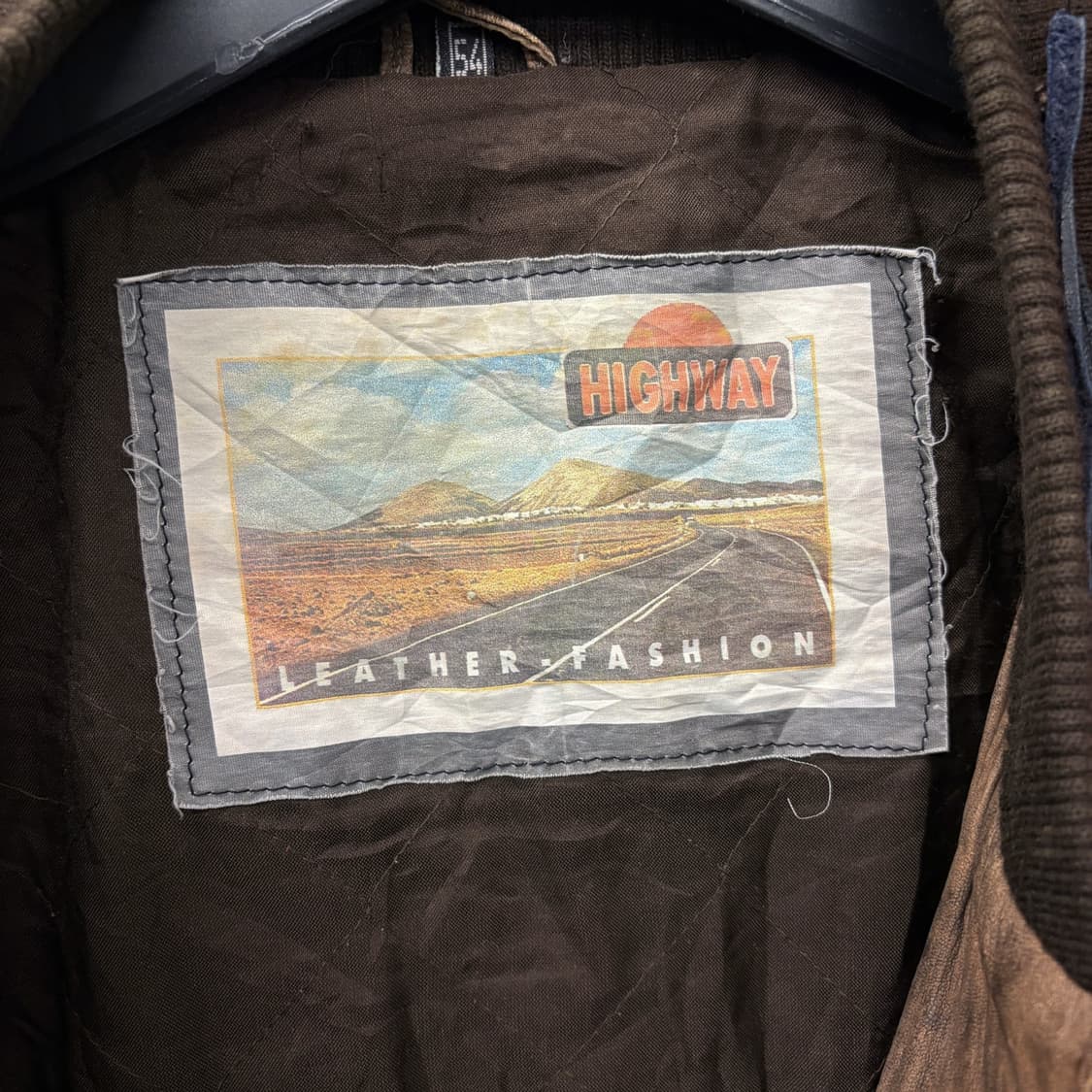 90s 하이웨이 레더 에스닉 패턴 케이블 패치 소가죽 봄버자켓 N583 상품이미지8