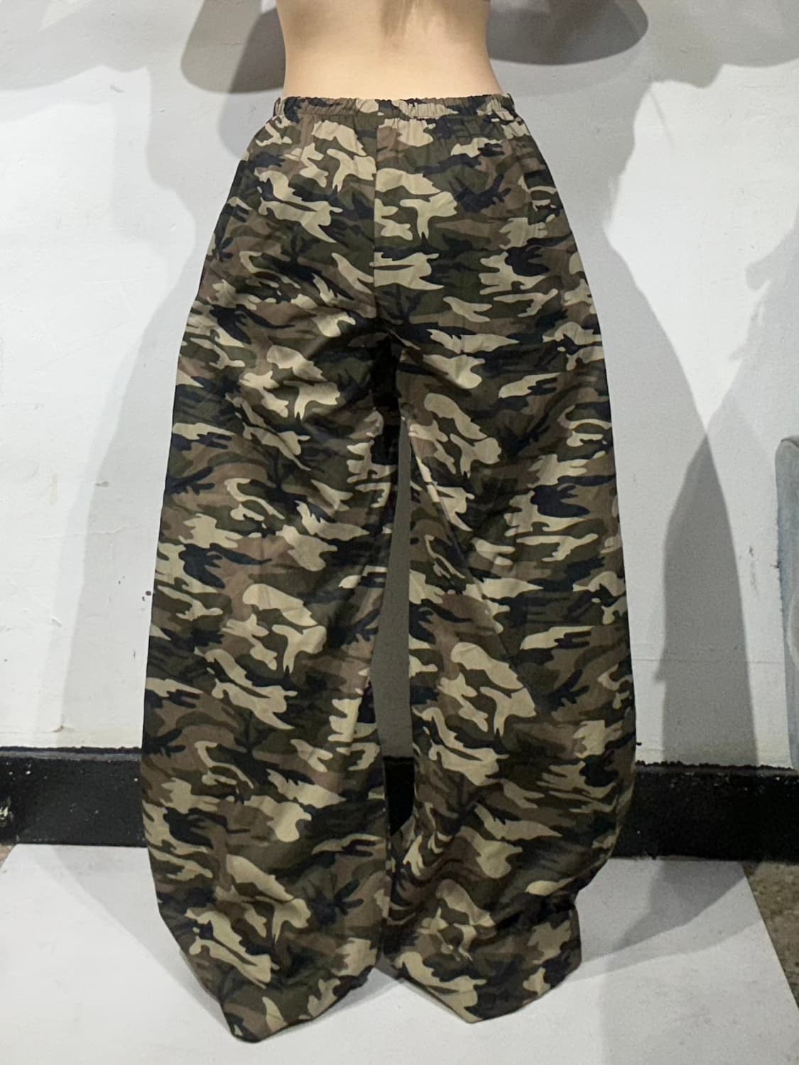 빈티지 카키 밀리터리 카모 카고 와이드 팬츠 상품이미지3