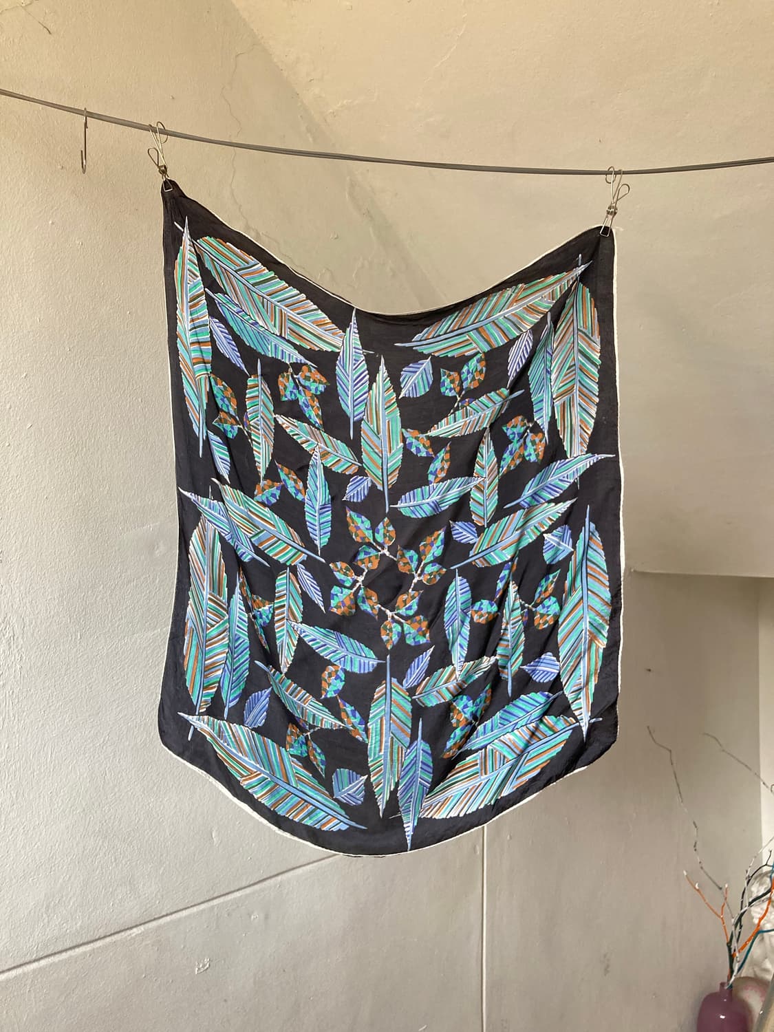 빈티지 블루 패턴 스카프 상품이미지1