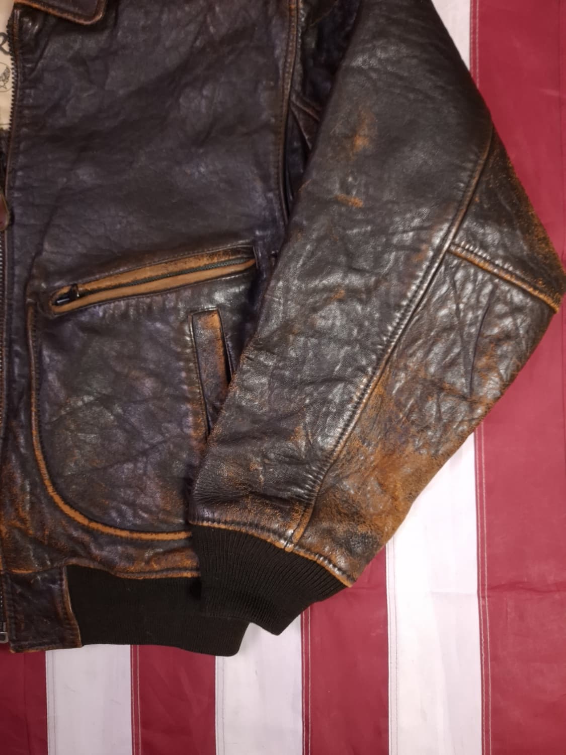 오리지날 아비렉스 미해군 G-2 천연가죽 항공점퍼 상품이미지7