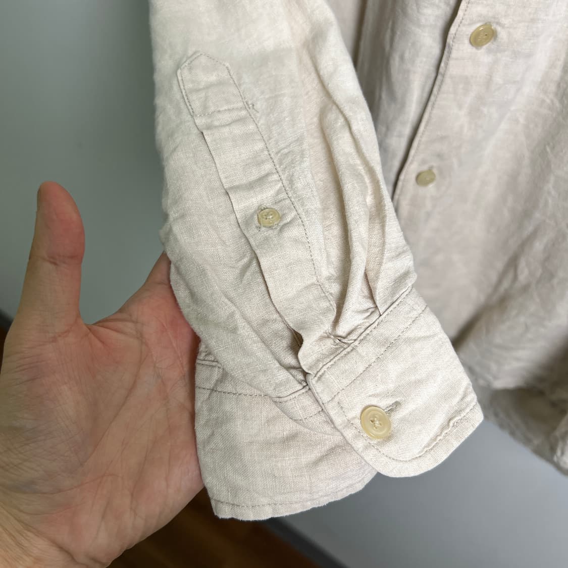 Nautica 노티카 베이지 린넨 블렌드 셔츠 XL 상품이미지6