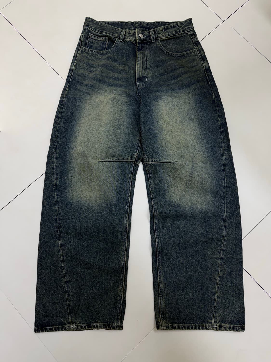 999휴머니티 와이드핏 워싱 데님 팬츠 상품이미지1