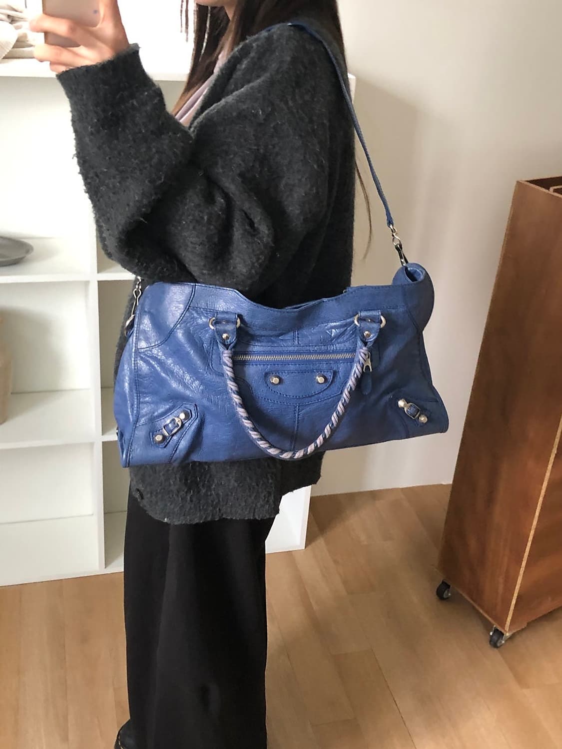 발렌시아가 자이언트 모터백 블루 상품이미지8