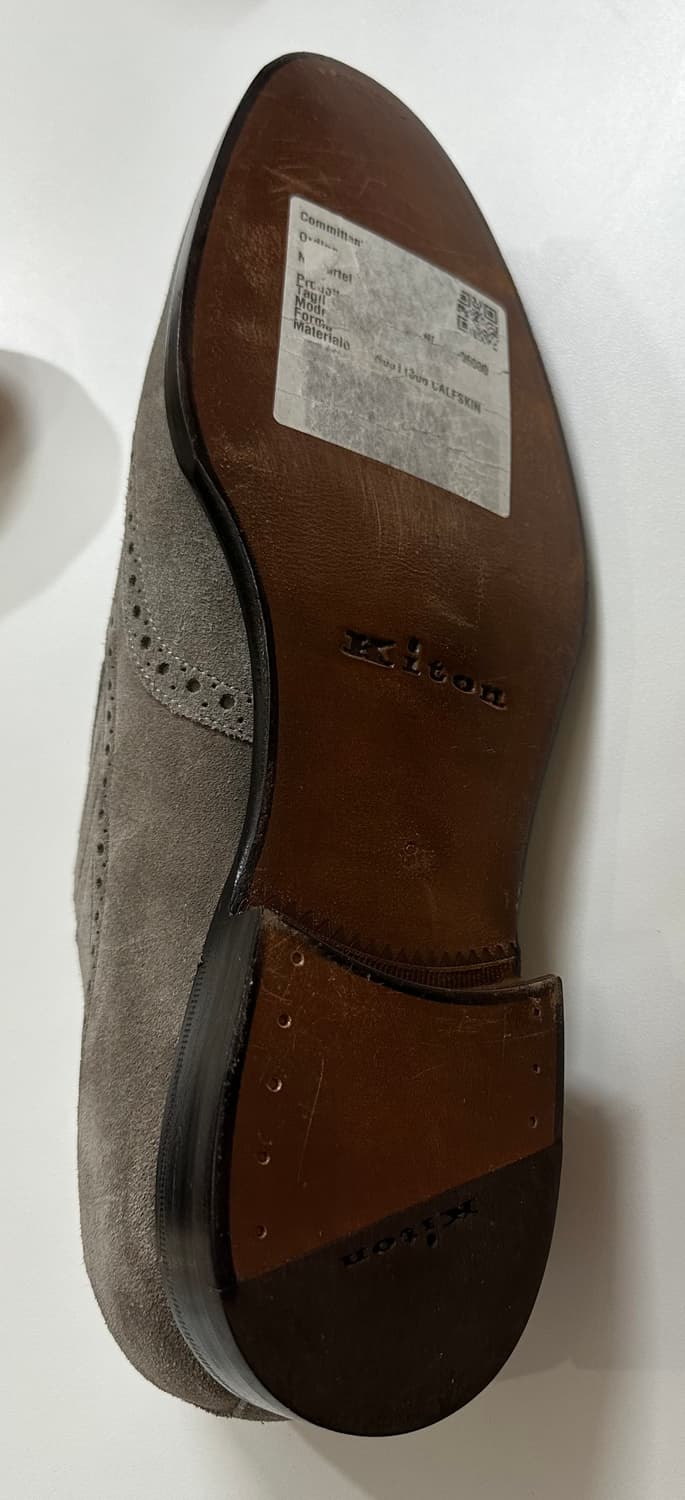 키톤 나폴리 스웨이드 그레이 옥스포드 슈즈 송아지 가죽 상품이미지4