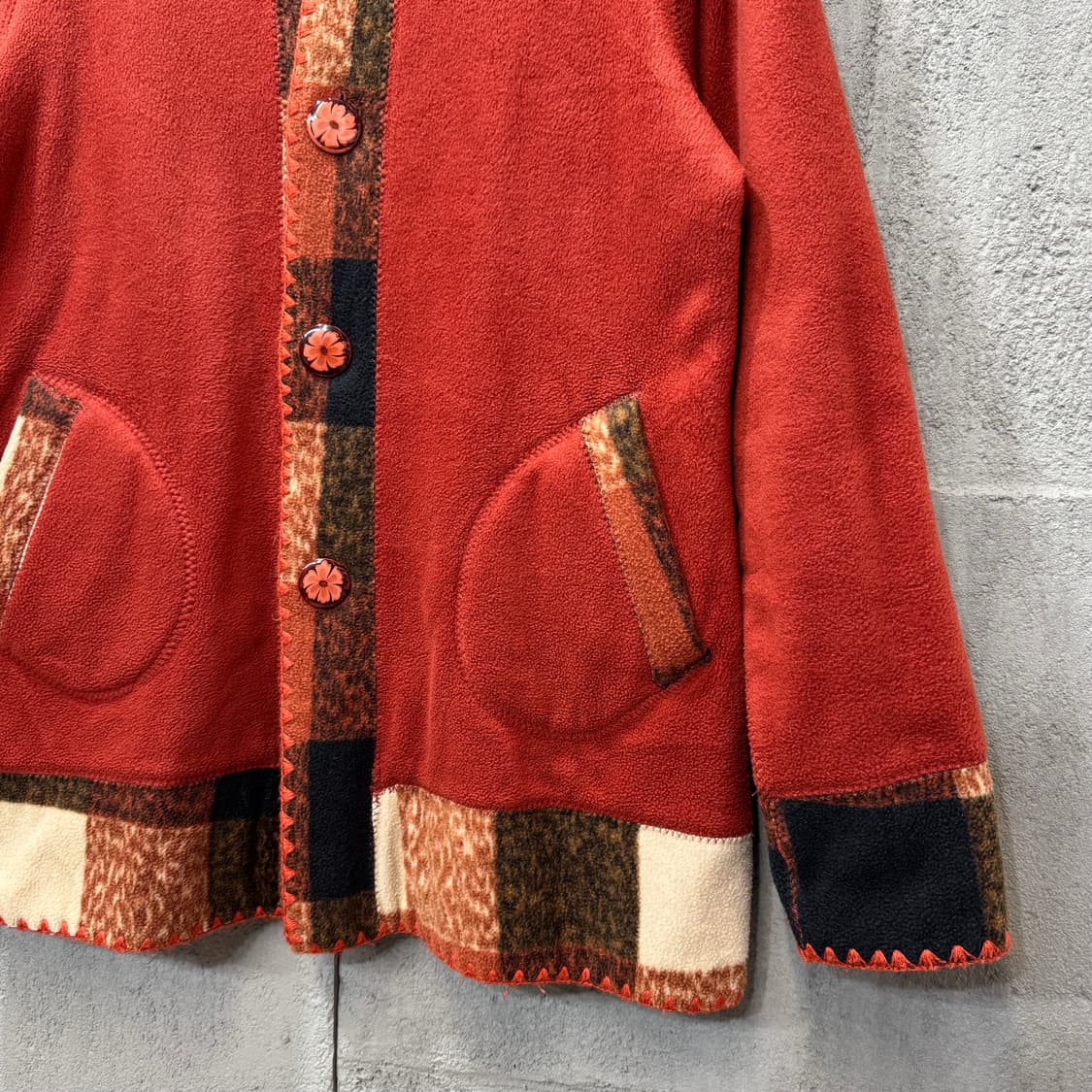 제팬 히피스타일 핸드메이드 리버시블 플리스 자켓 (L)  상품이미지6