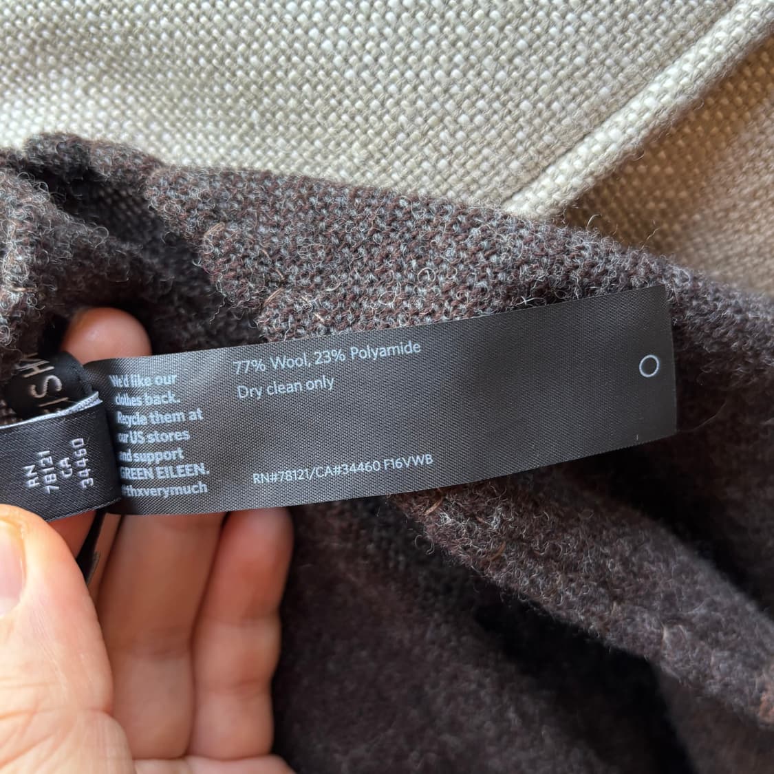 EILEEN FISHER 울 블록 망토 / 케이프 made italy 상품이미지4