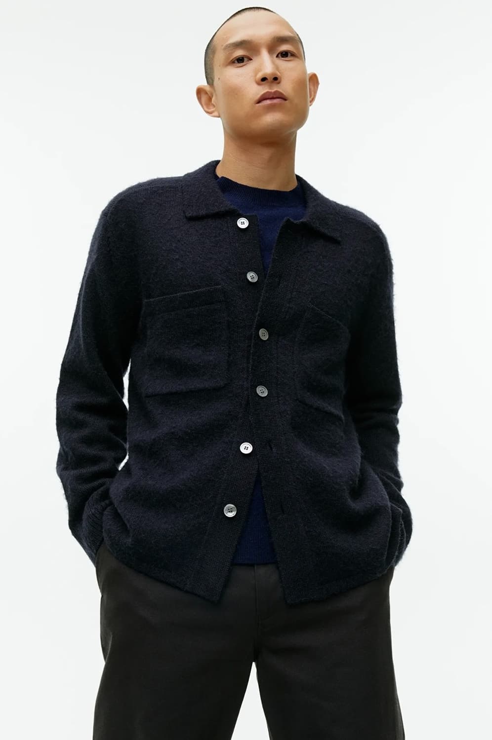 아르켓 울 셔츠 가디건 m 상품이미지3