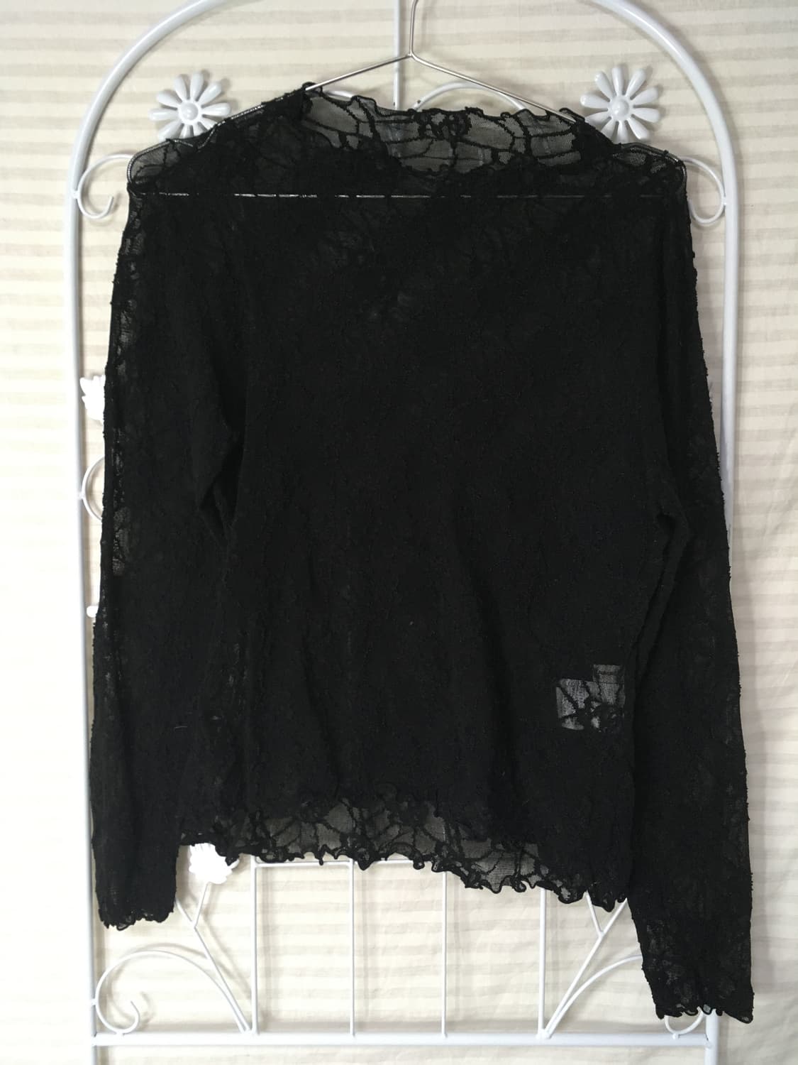 빈티지 시스루 플라워 블라우스 y2k 스트릿 갸루 펑키 일본빈티지722  상품이미지1