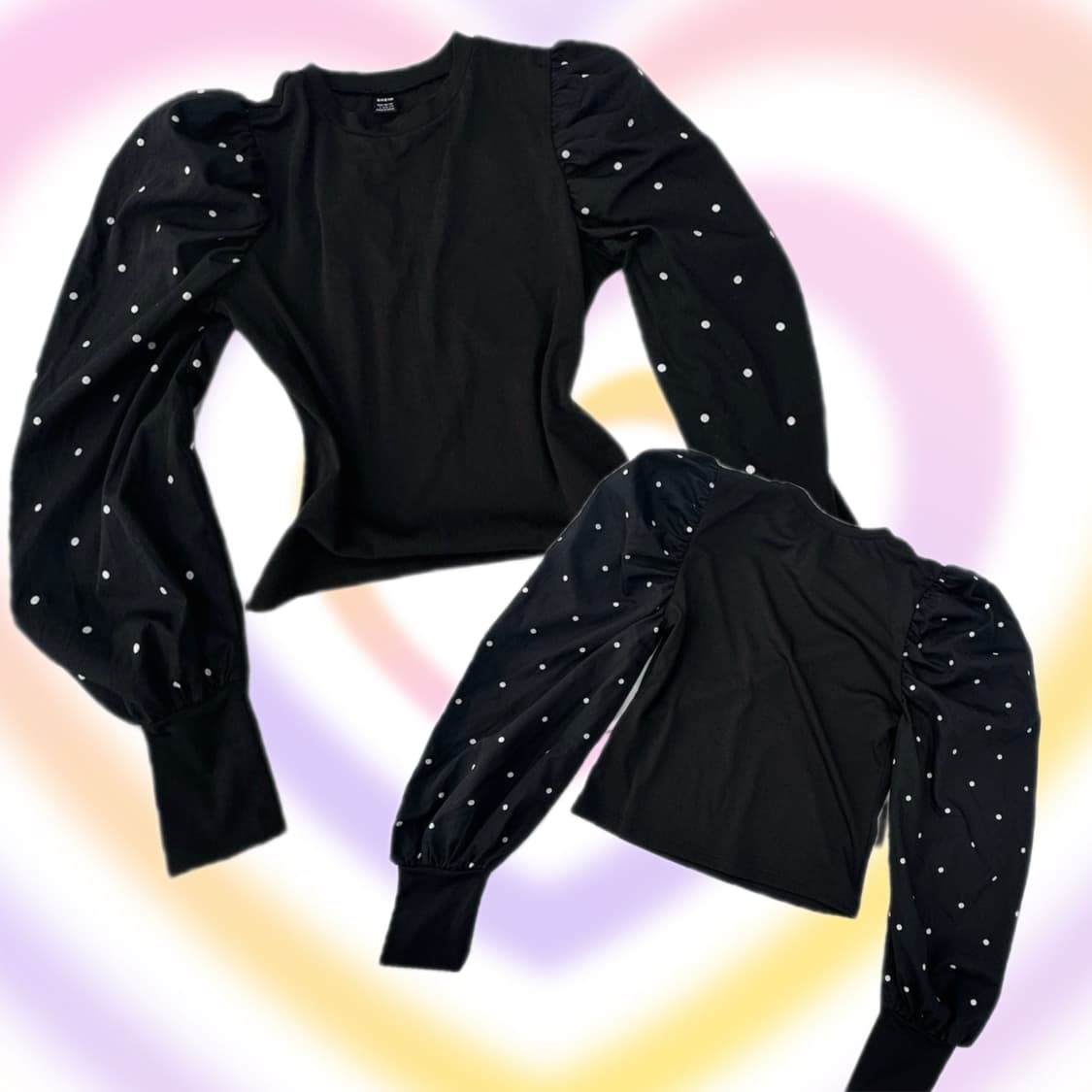 SHEIN 러블리 도트패턴 퍼프 블라우스 상품이미지1