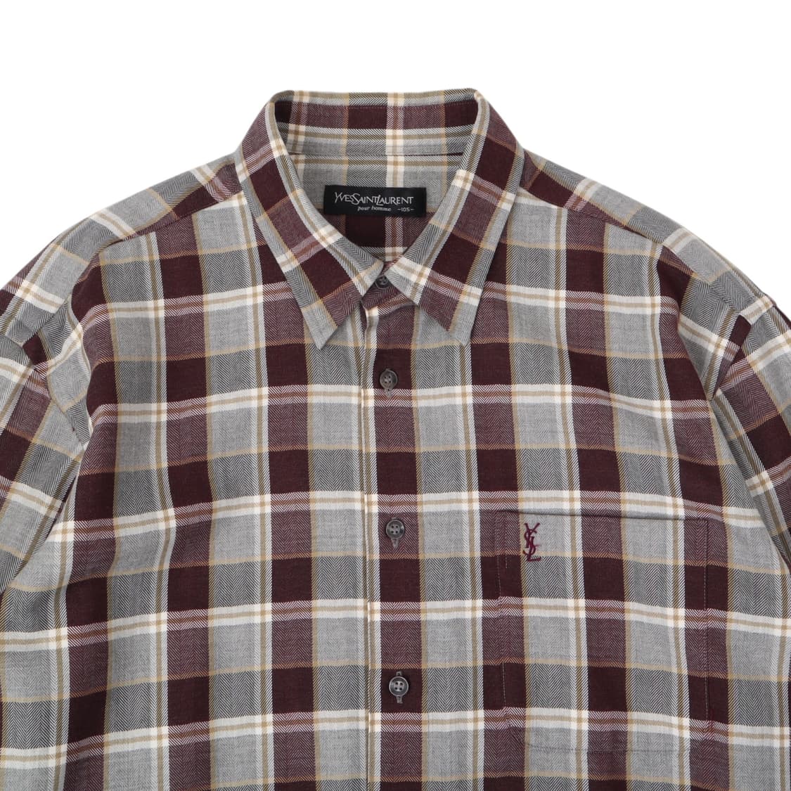 입생로랑 뿌르 옴므 브라운 플레이드 체크 셔츠 상품이미지2