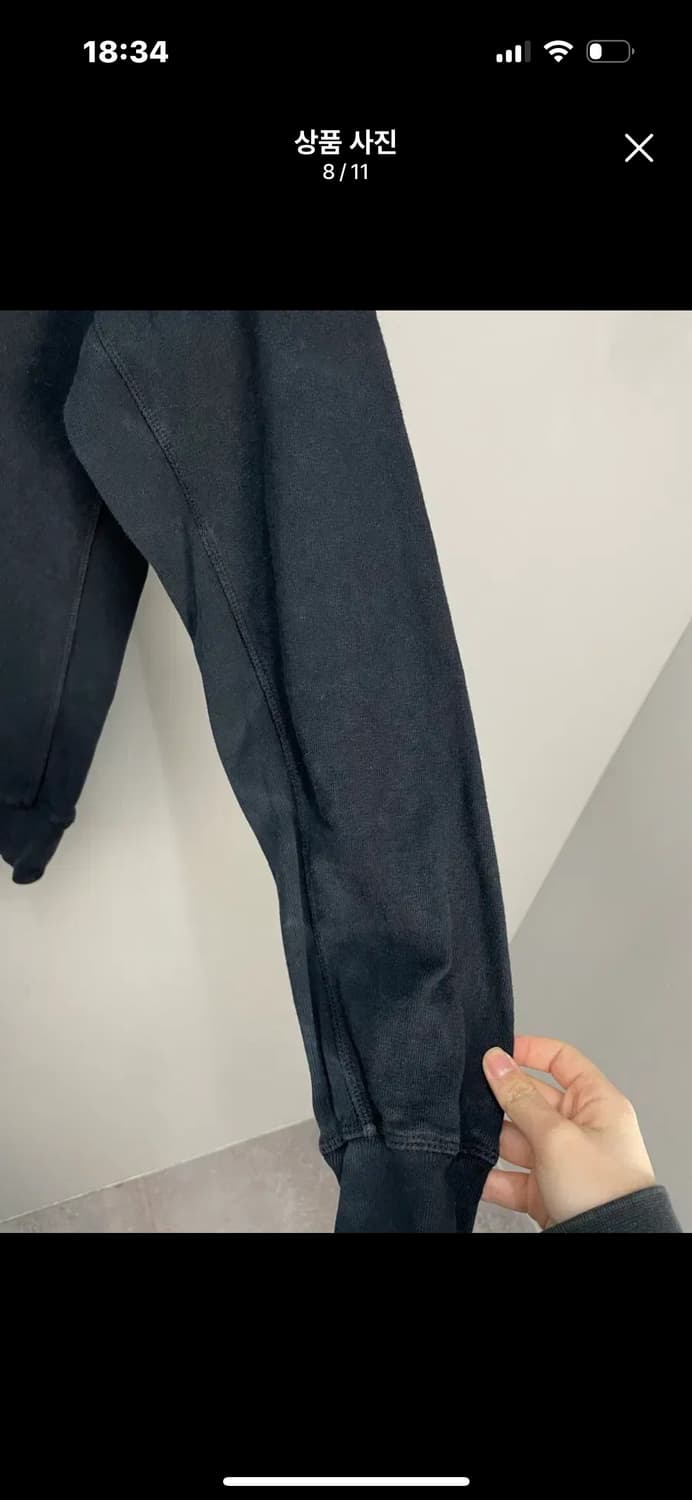 스톤 아일랜드 블랙 크루넥 스웨트셔츠 A3403 상품이미지9