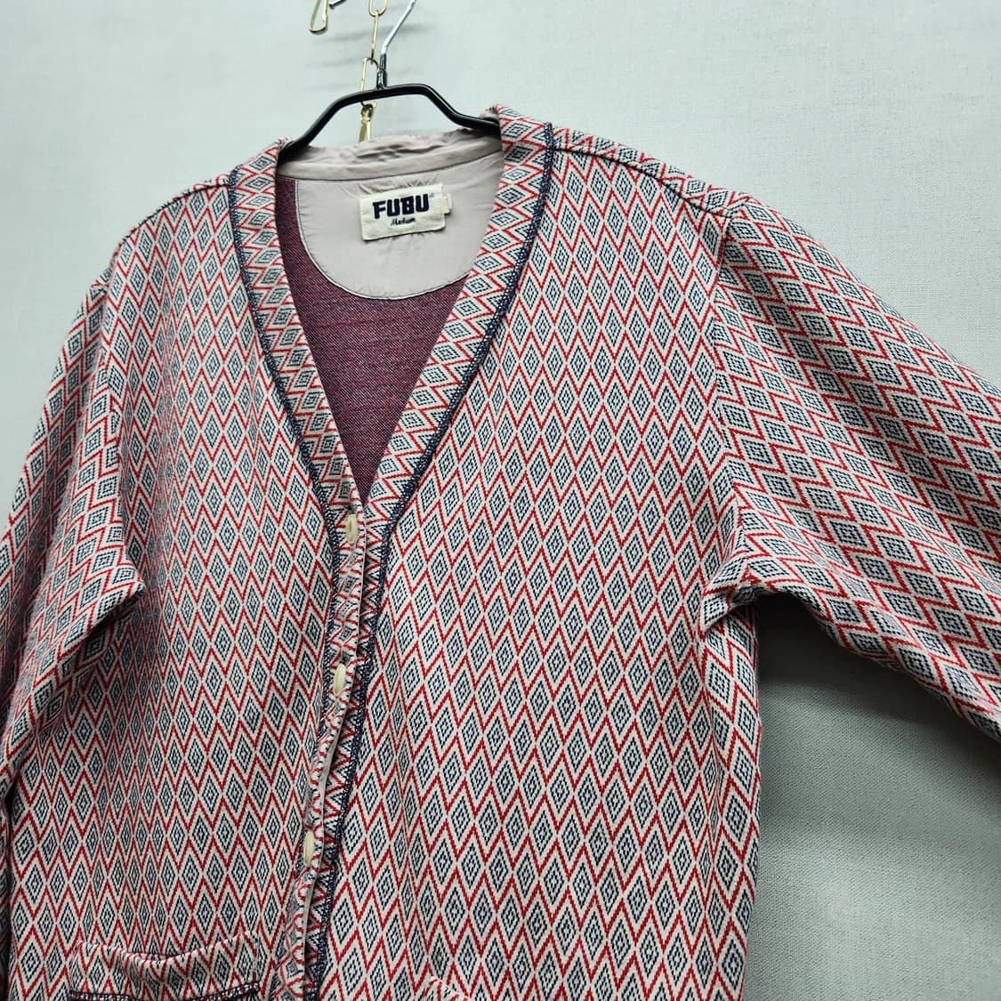 PUBU 푸부 다이아몬드 패턴 빈티지 가디건 M(M~L)남여공용 상품이미지3