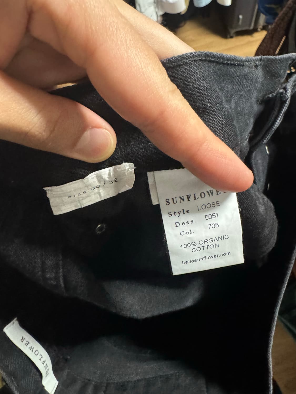 선플라워 블랙 루즈핏 데님 30 상품이미지4