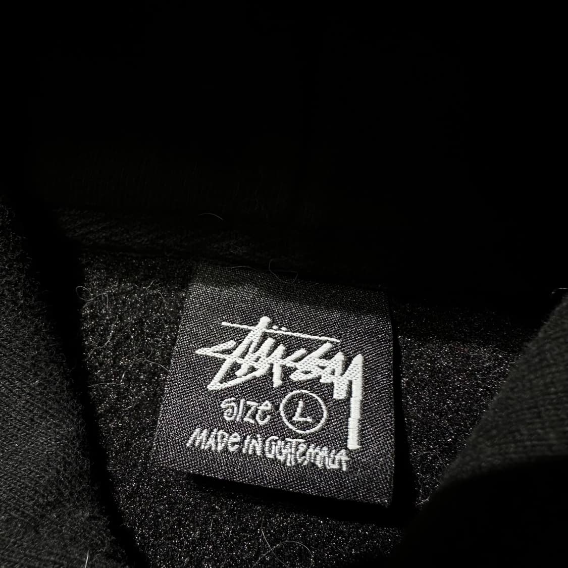 스투시 재팬라인 헤비스웻 스탁로고 후드 블랙 상품이미지5