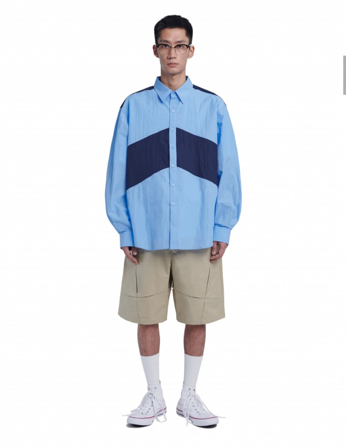 노매뉴얼 DCA NYLON SHIRTS - BLUE L사이즈 상품이미지2