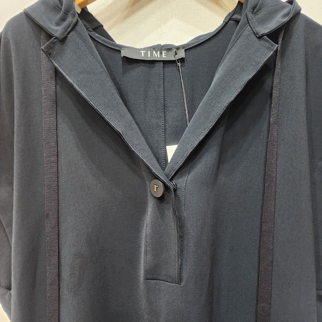 TIME 타임 후드 반팔 원피스 네이비 새제품 이너포함 상품이미지4