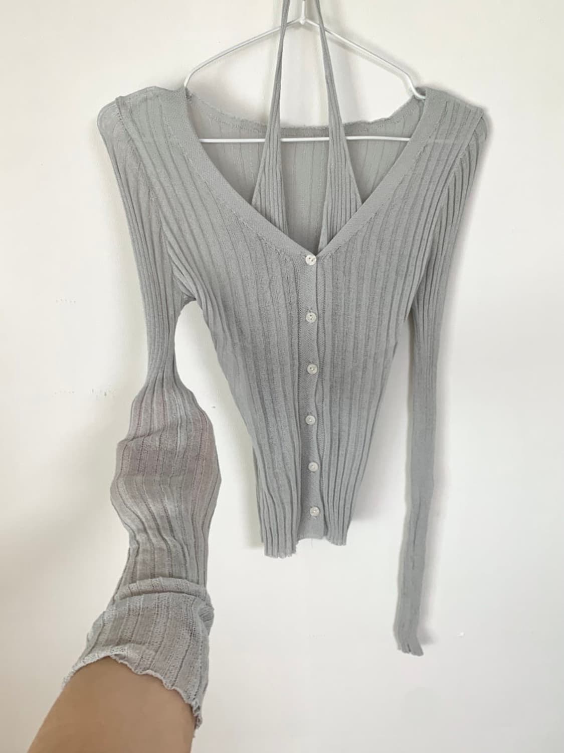 옷속무 홀터 골지가디건 상품이미지3