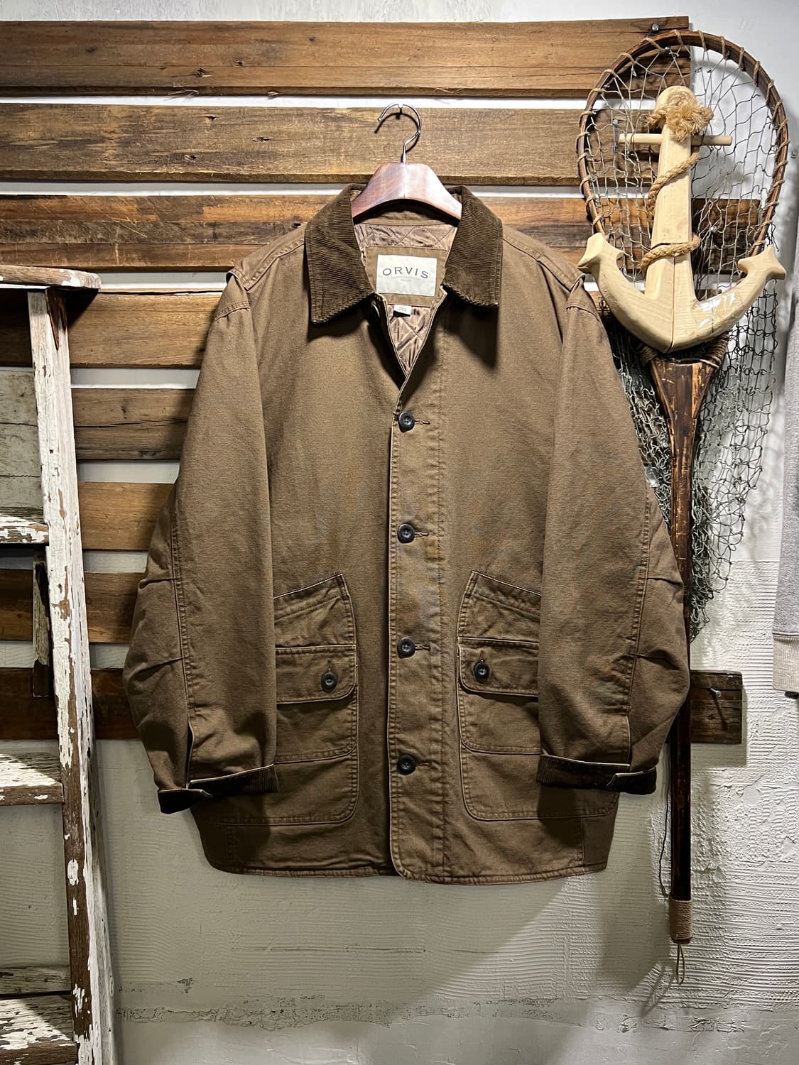 [L]ORVIS USA 오르비스 퀼팅 라이닝 브라운 캔버스 헌팅 자켓 상품이미지1