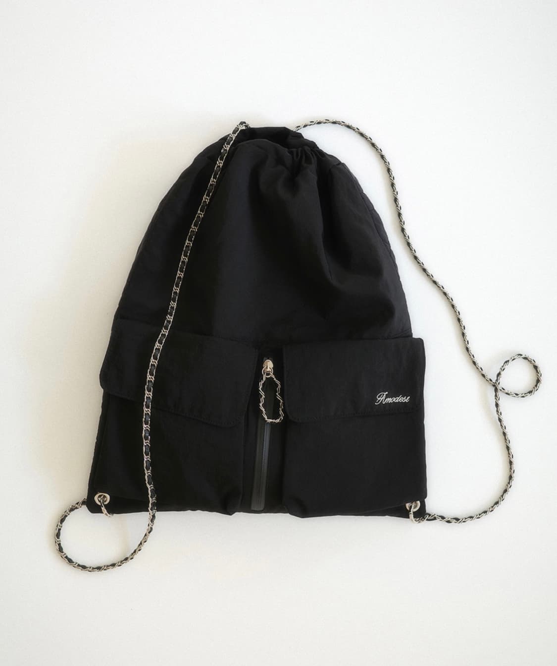 판매) 모데스트무드 체인 백팩 블랙 상품이미지1