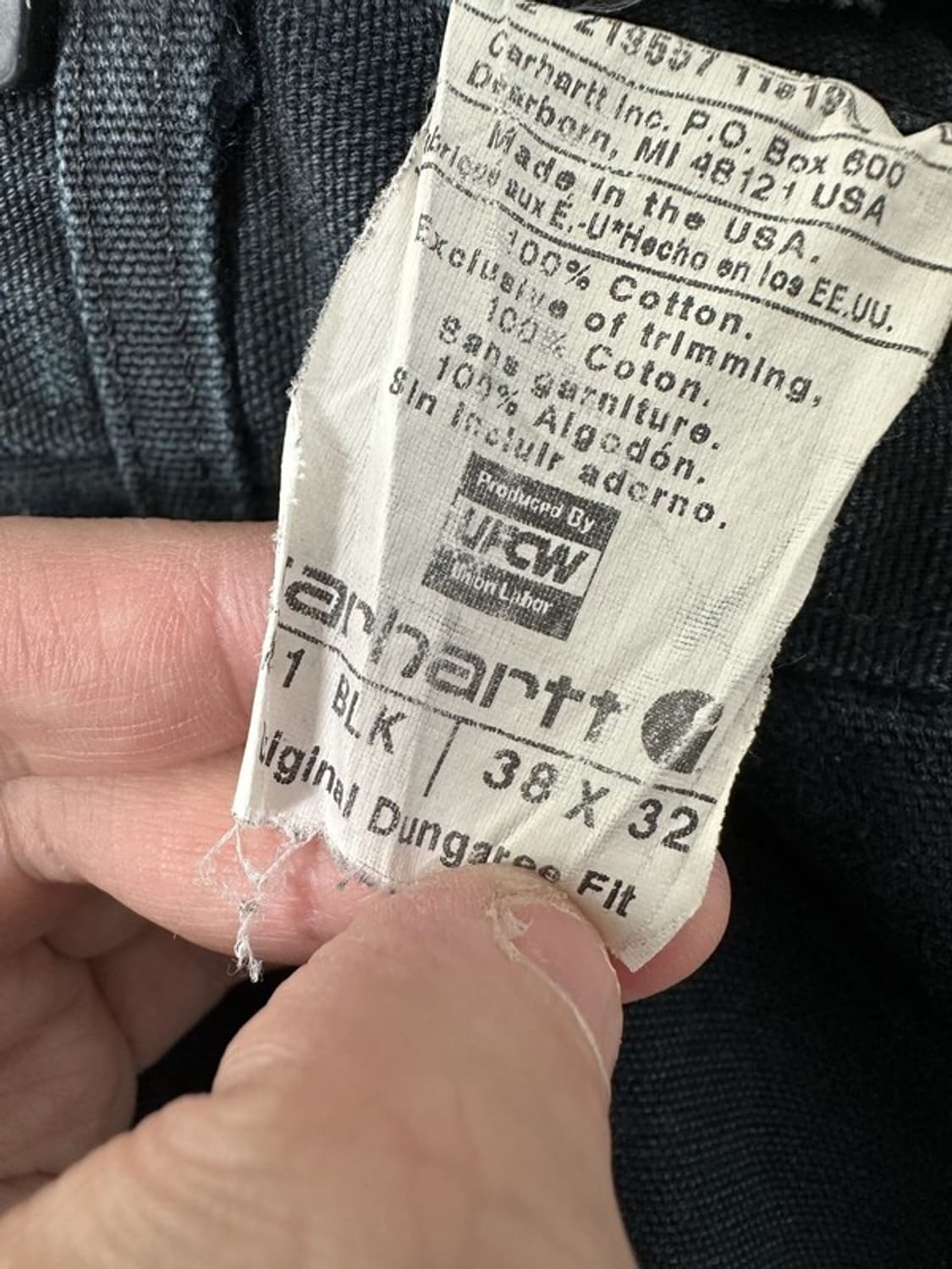 [38X32] Carhartt B01BLK USA 더블니카펜터 워크팬츠 상품이미지5