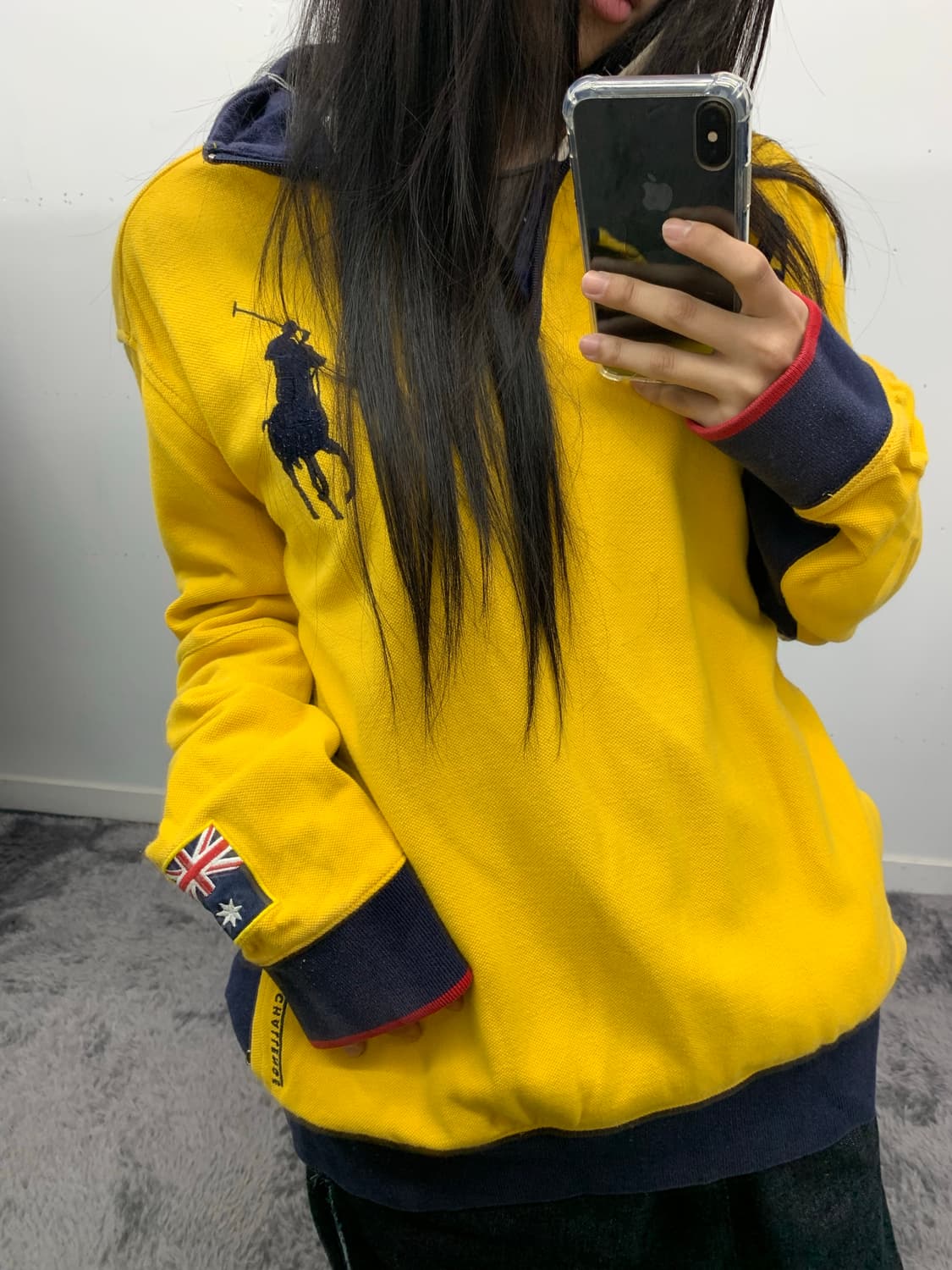 폴로 빅포니 레이싱 옐로우 하프집업 상품이미지2