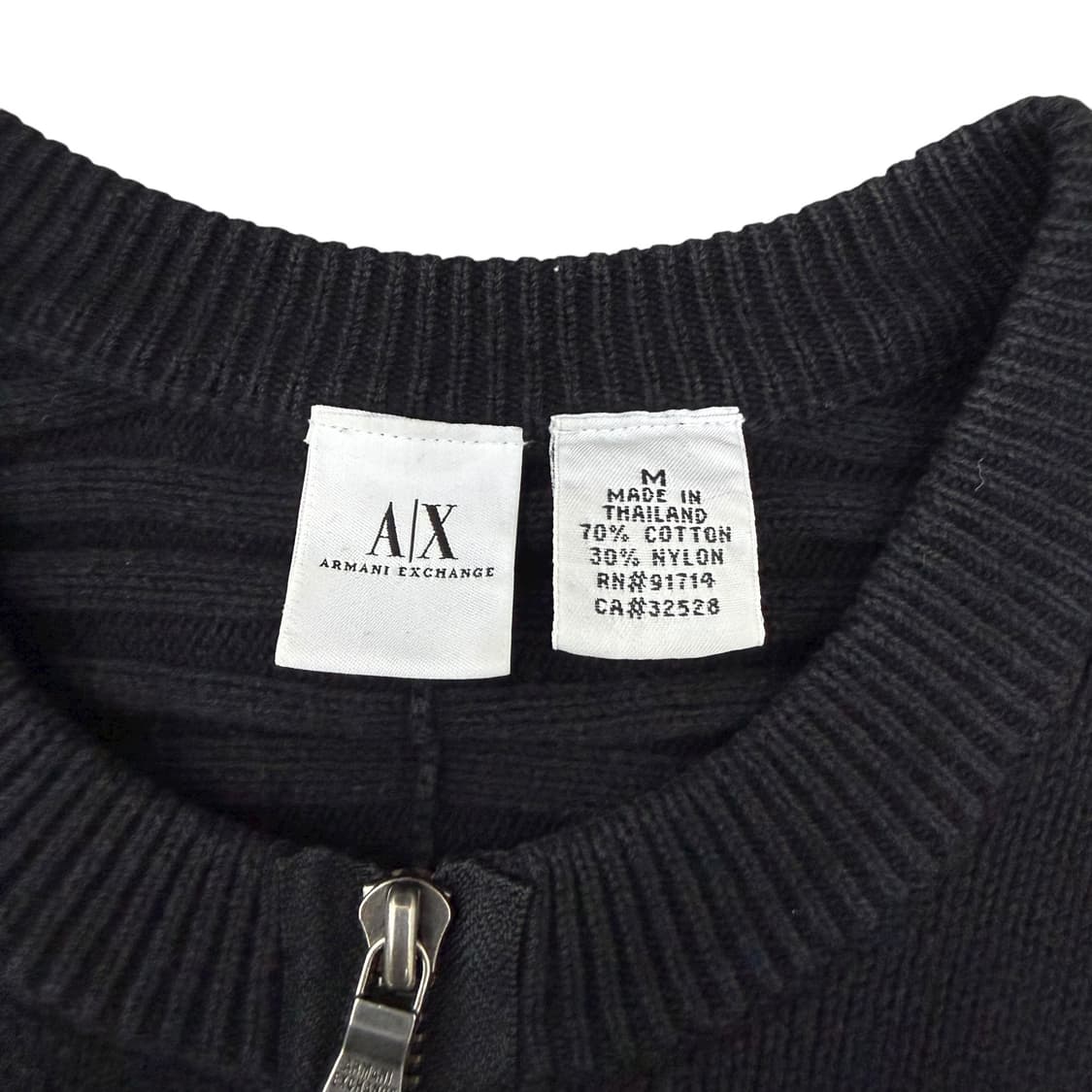 알마니 익스체인지 반집업 지퍼 디테일 블랙 니트 상품이미지7