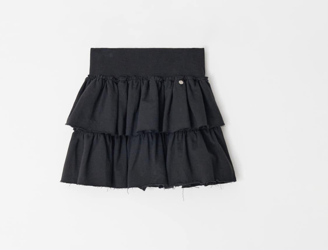 론론 캉캉 러플 팬츠스커트 블랙 FREE 상품이미지2
