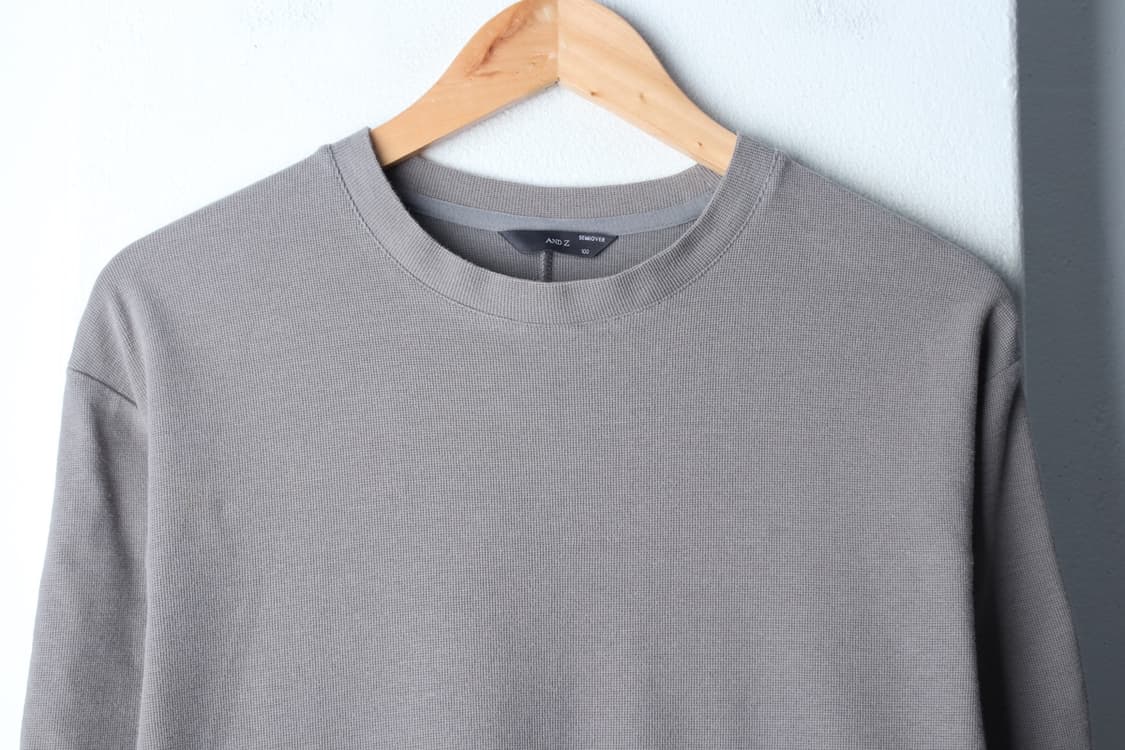 (L-XL) 앤드지 반팔 티셔츠 와플 차콜 무지 놈코어-H33068 상품이미지3