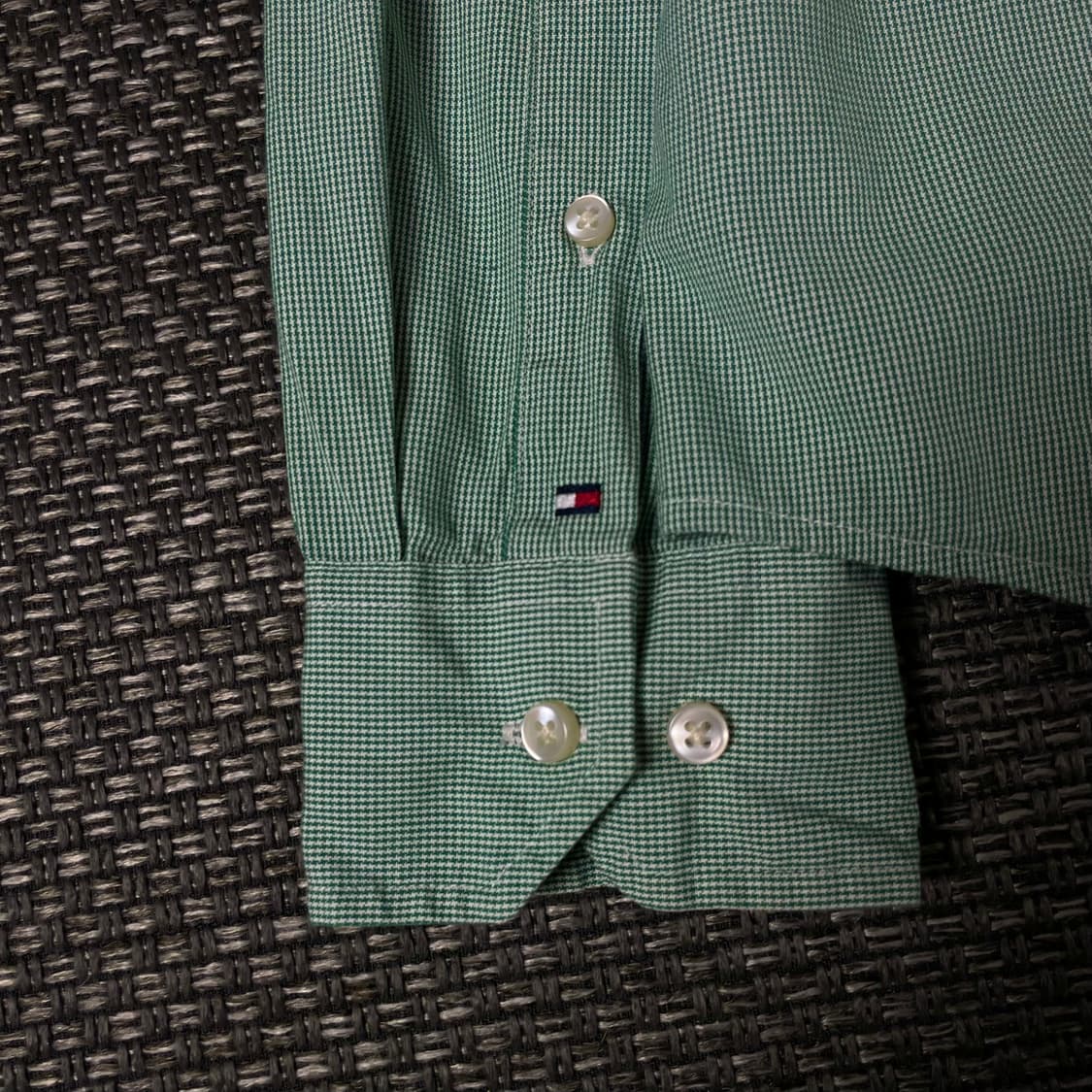 타미힐피거 그린 마이크로 패턴 긴팔 셔츠 커스텀핏 M 상품이미지5