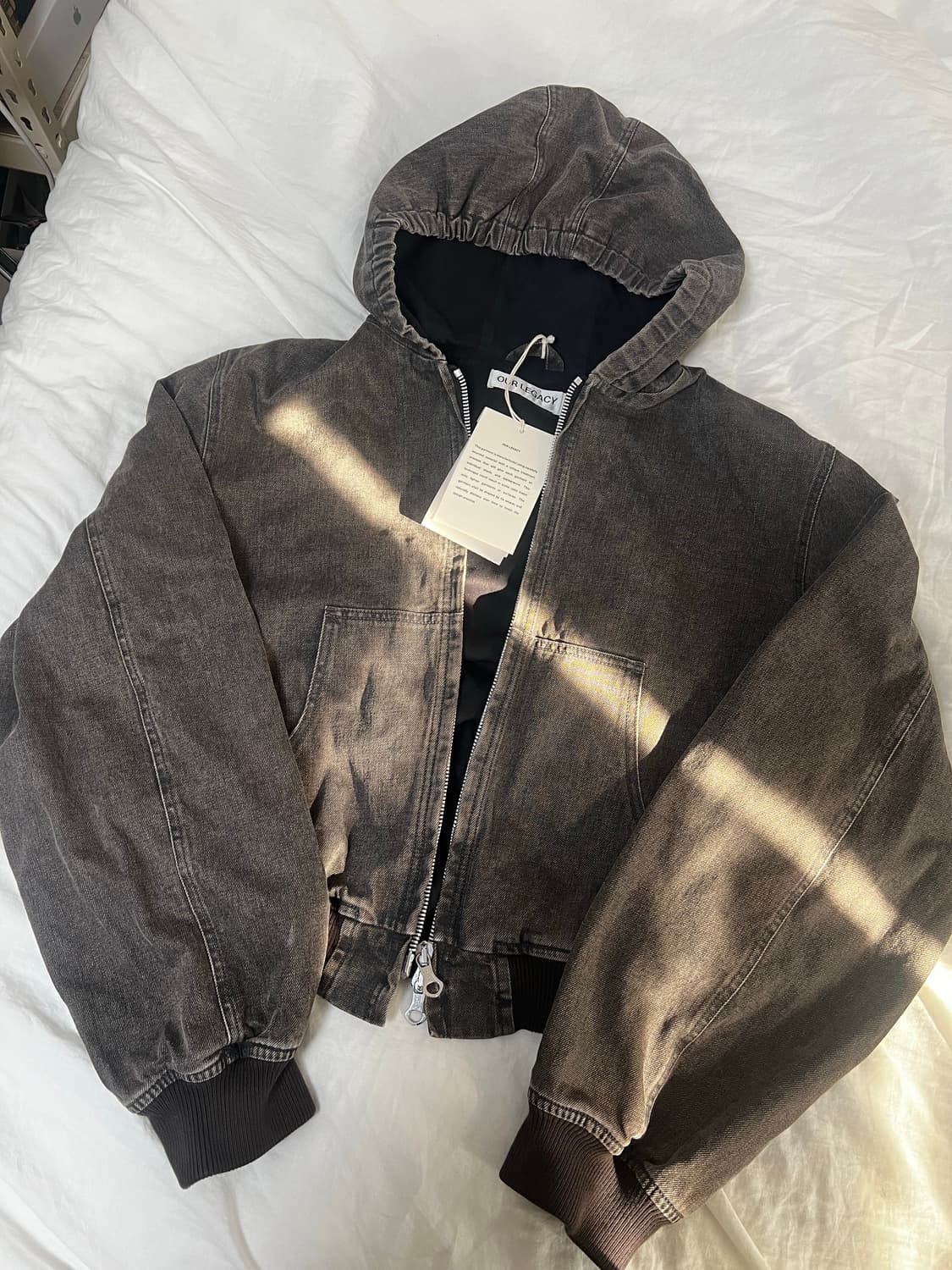 아워레가시 BANK 뱅크 후드 데님 자켓 코티드 블랙 48 상품이미지1