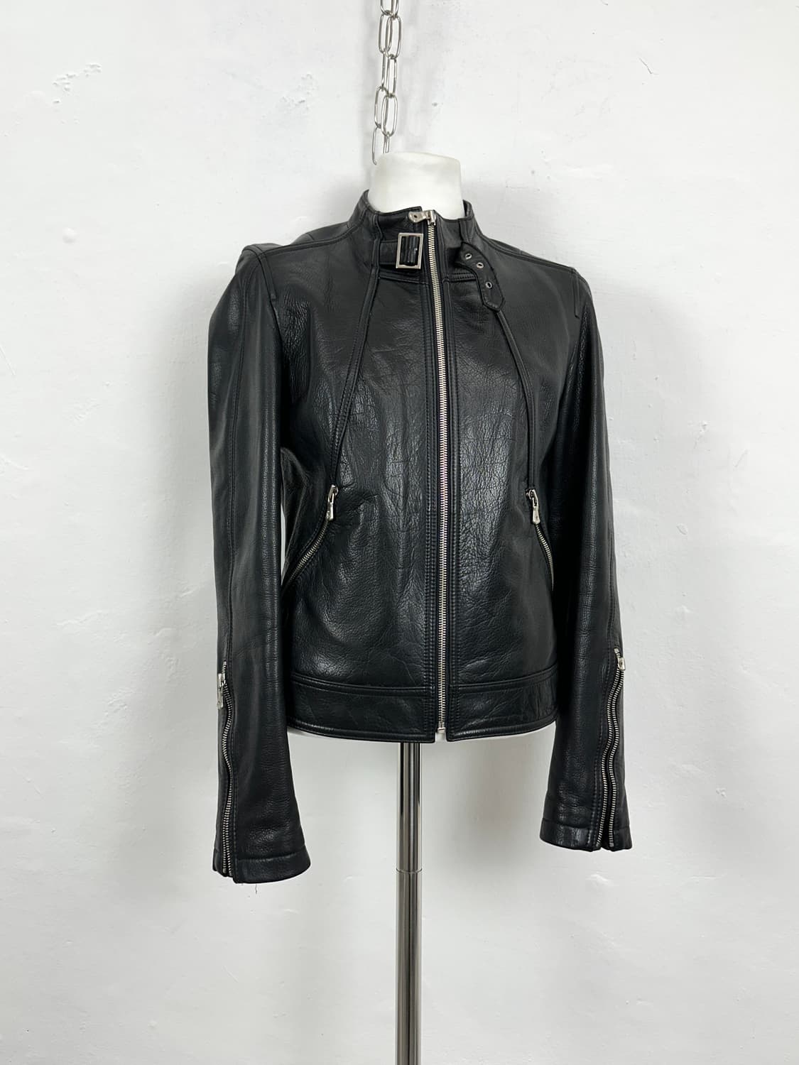 Cowhide Leather Zip-Up Jacket 상품이미지2