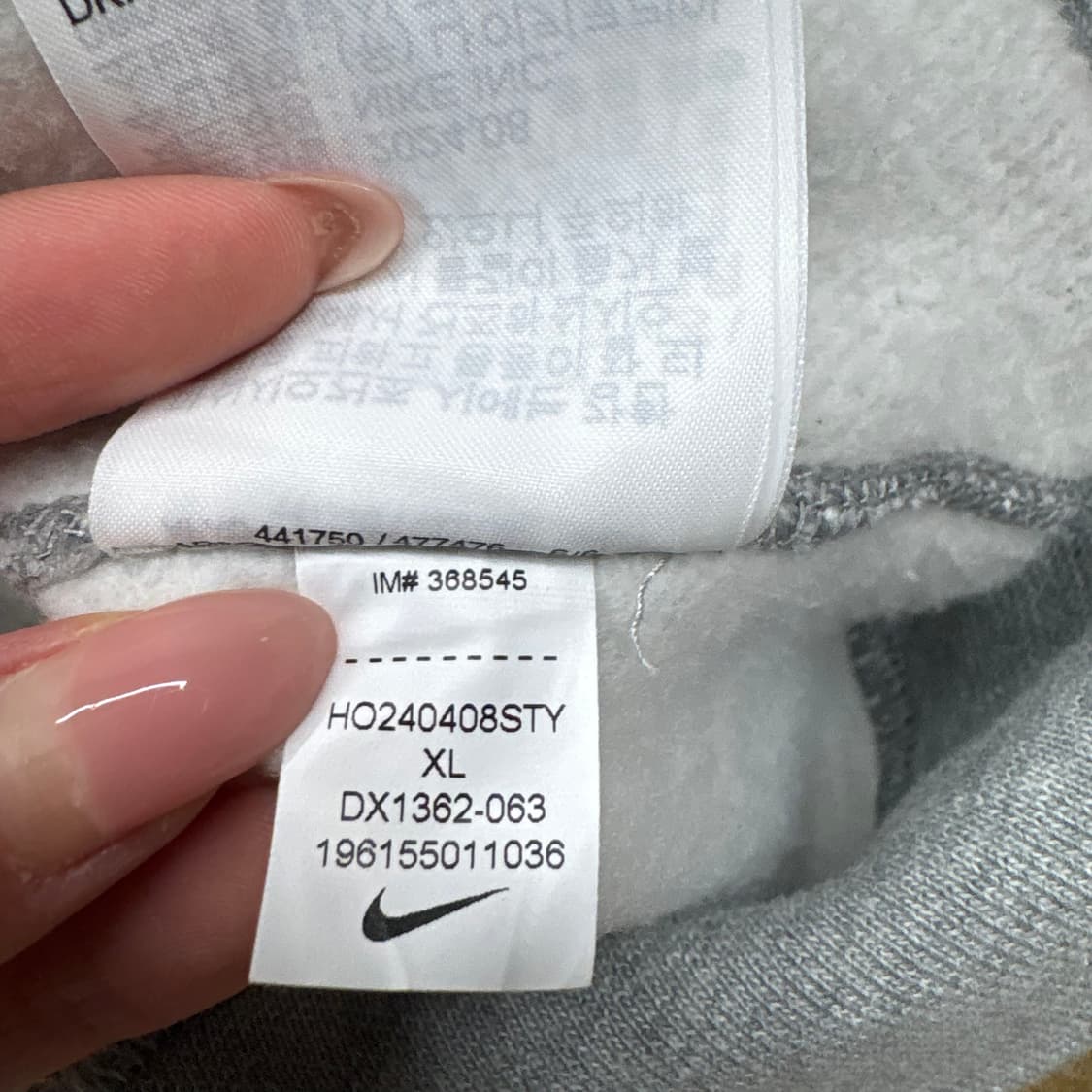 [정품/XL,105] 나이키 스우시 맨투맨 그레이 b15 상품이미지7