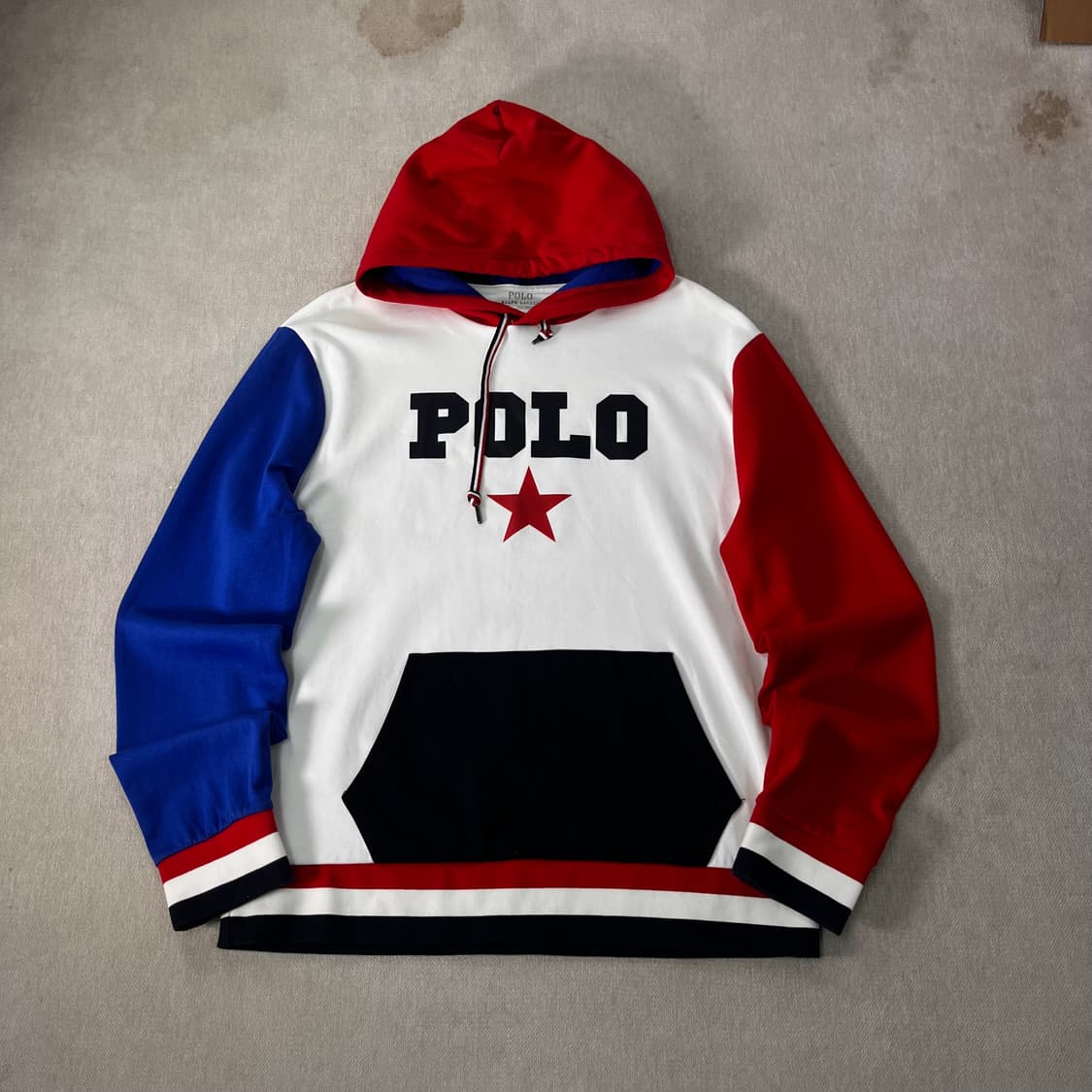 100 폴로랄프로렌 컬러 블럭 빅로고 후드티 상품이미지1