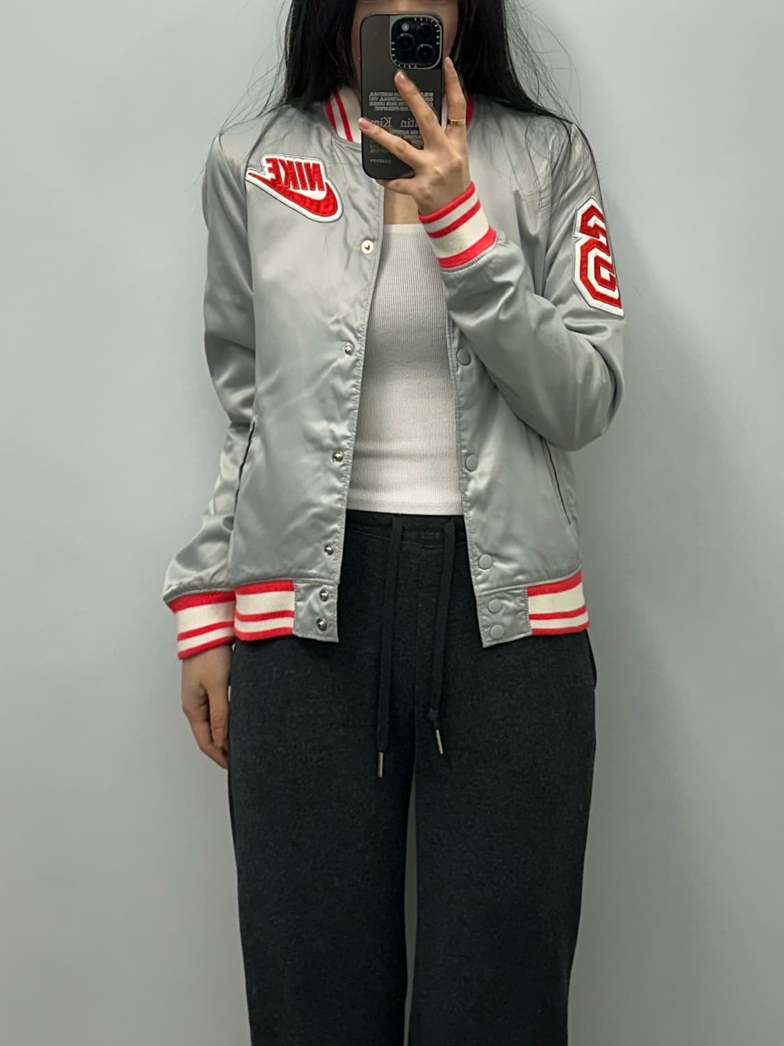 나이키 00s 실버 봄버 바시티 자켓 상품이미지2