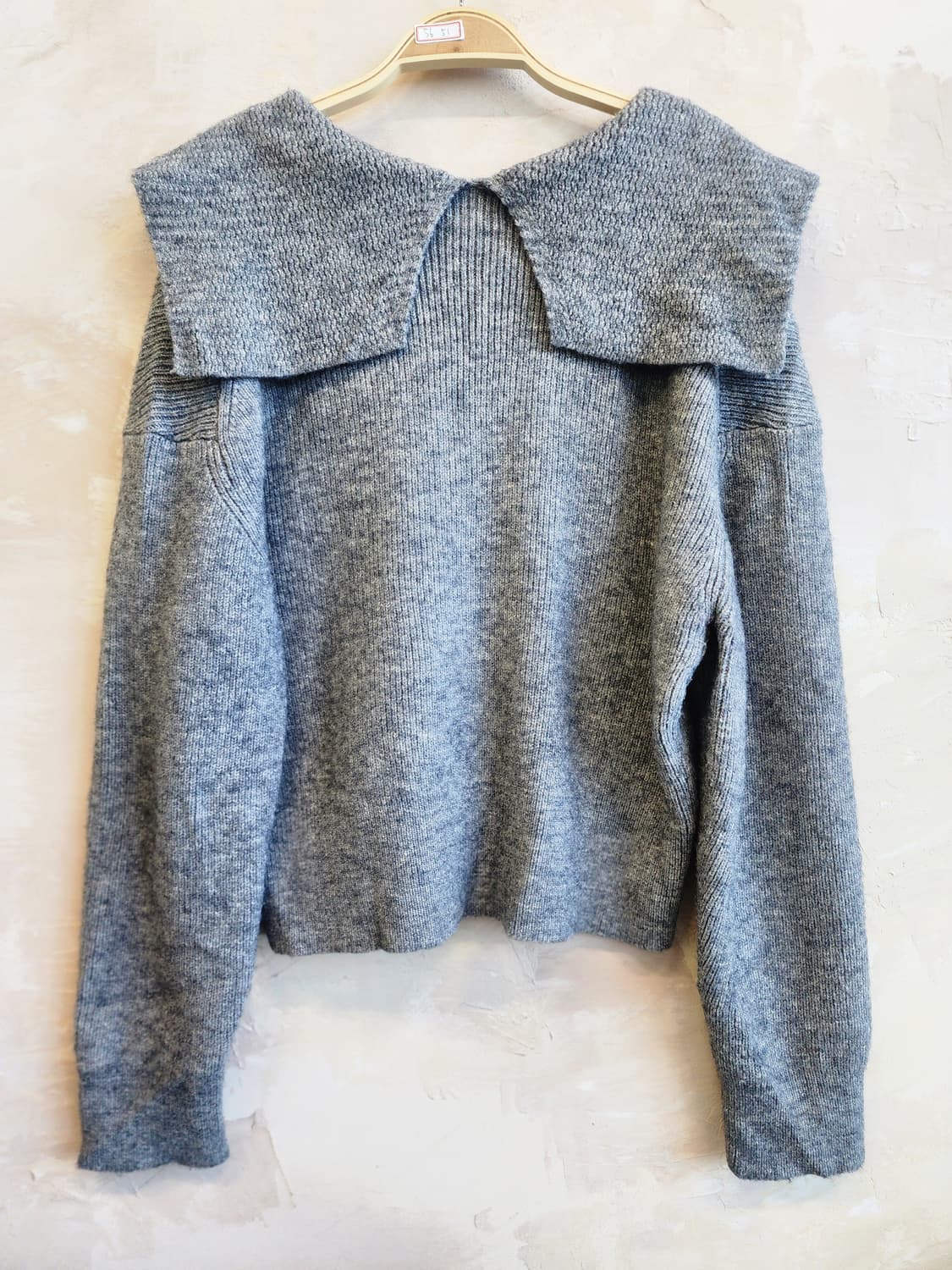 그레이 빅카라 니트 가디건 상품이미지4