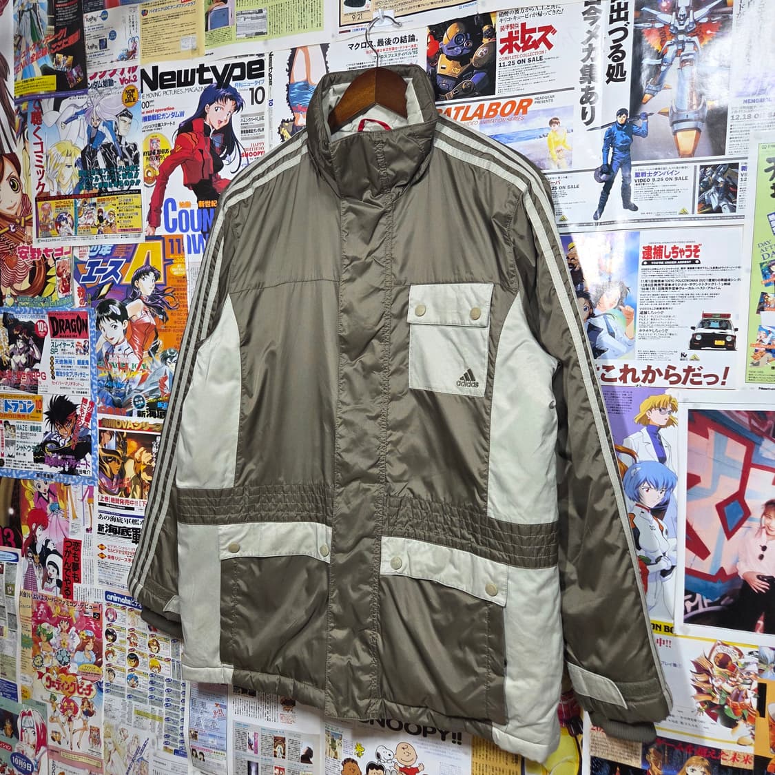 JPN 00'S 아디다스 올드스쿨 카키 패딩 점퍼 상품이미지2